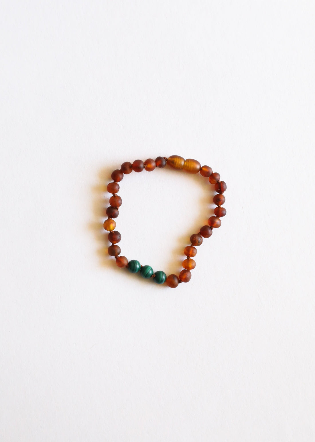 Raw Cognac Baltic Amber + Malachite || Anklet or Bracelet by CanyonLeaf