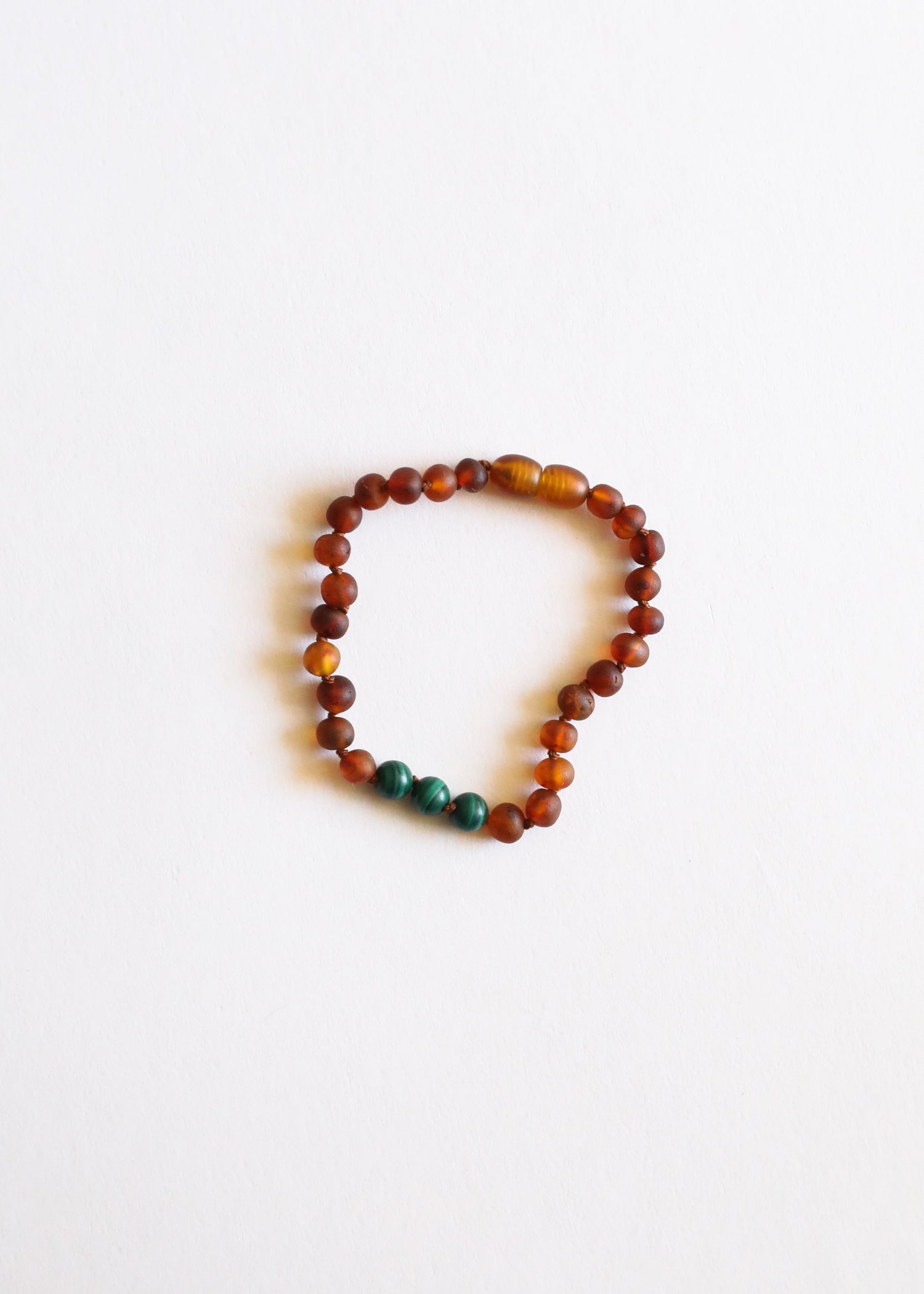 Raw Cognac Baltic Amber + Malachite || Anklet or Bracelet by CanyonLeaf
