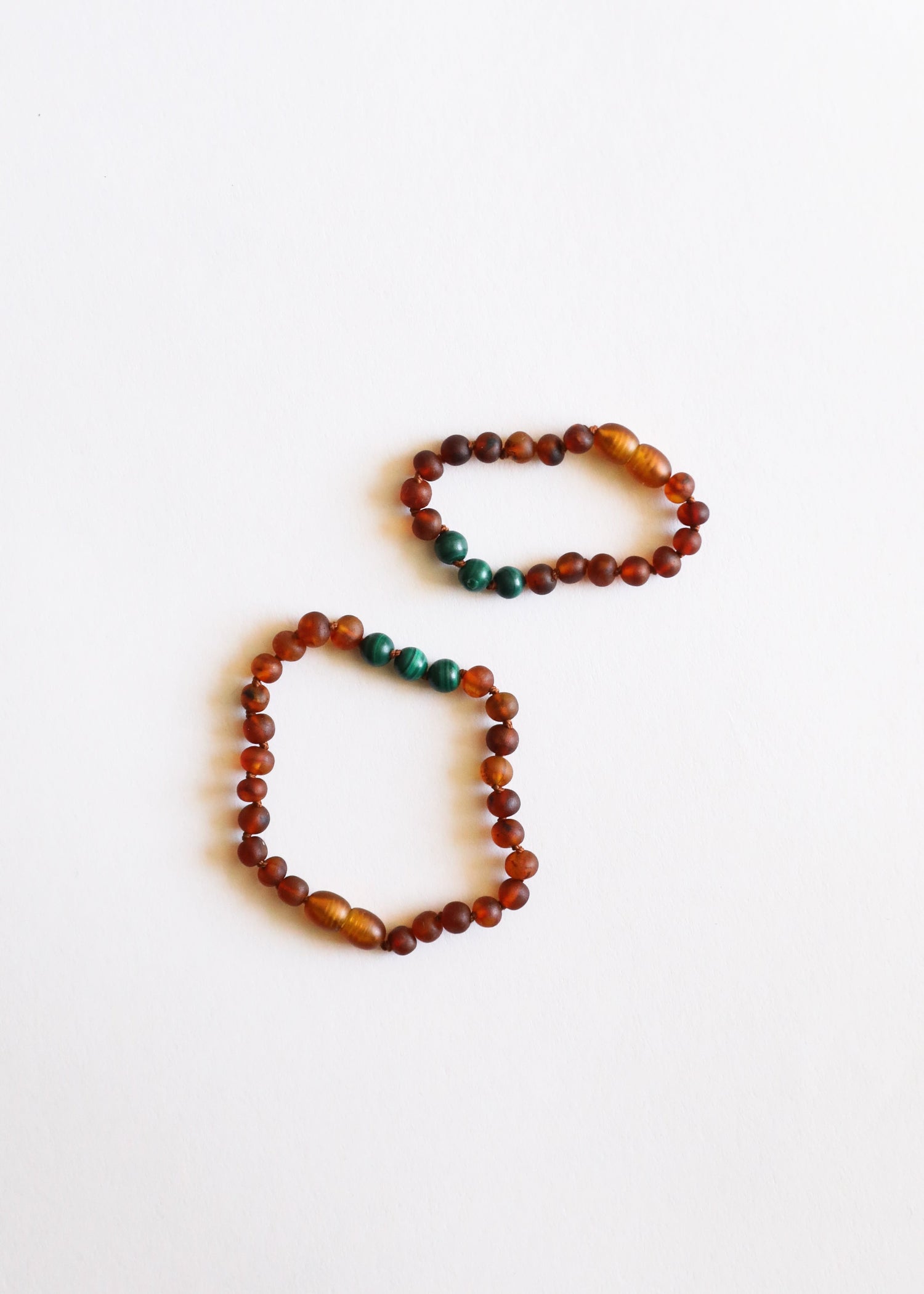 Raw Cognac Baltic Amber + Malachite || Anklet or Bracelet by CanyonLeaf