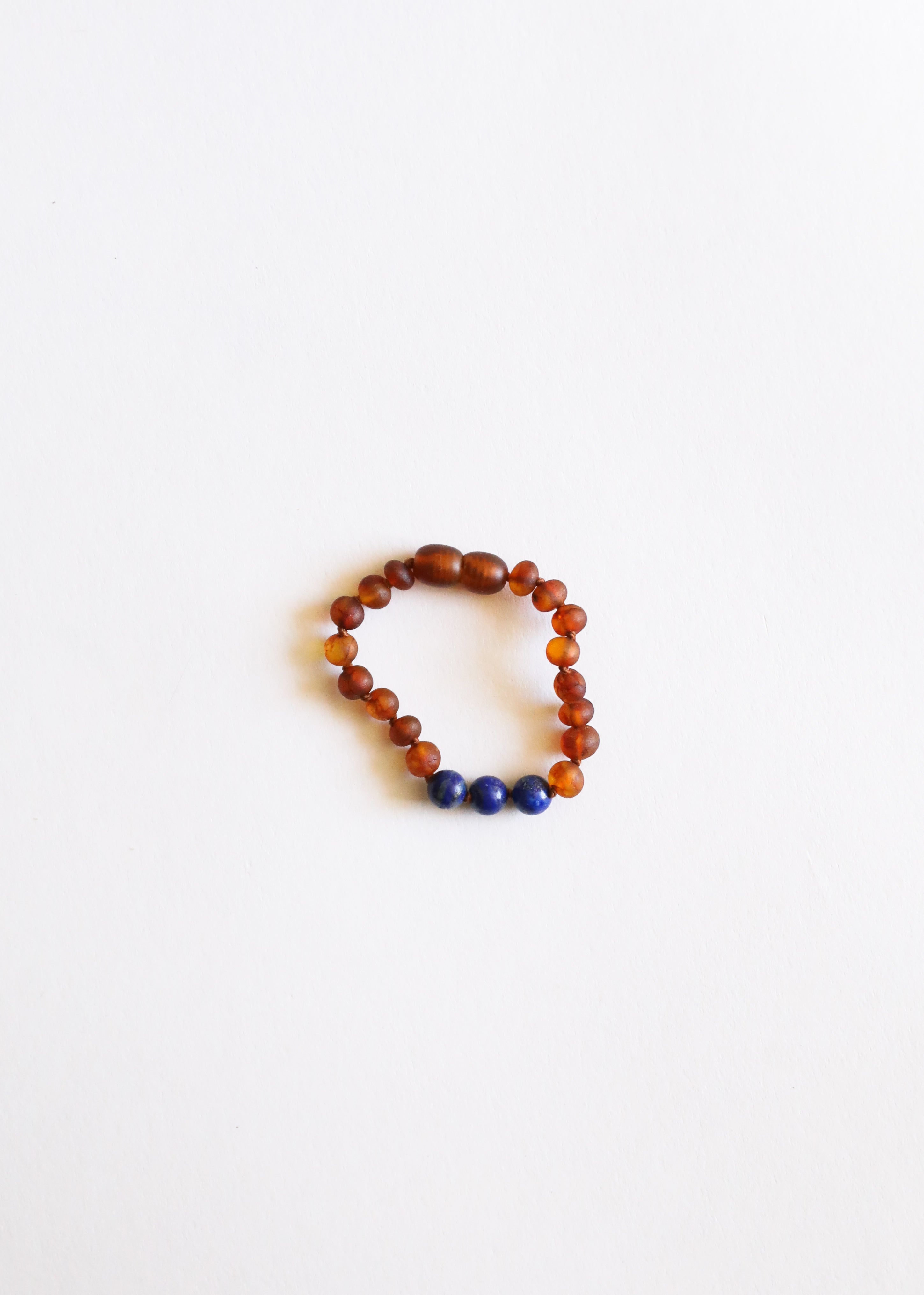 Raw Cognac Baltic Amber + Lapis Lazuli || Anklet or Bracelet by CanyonLeaf