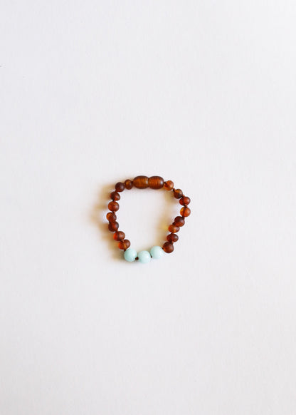 Raw Cognac Baltic Amber + Amazonite || Anklet or Bracelet by CanyonLeaf