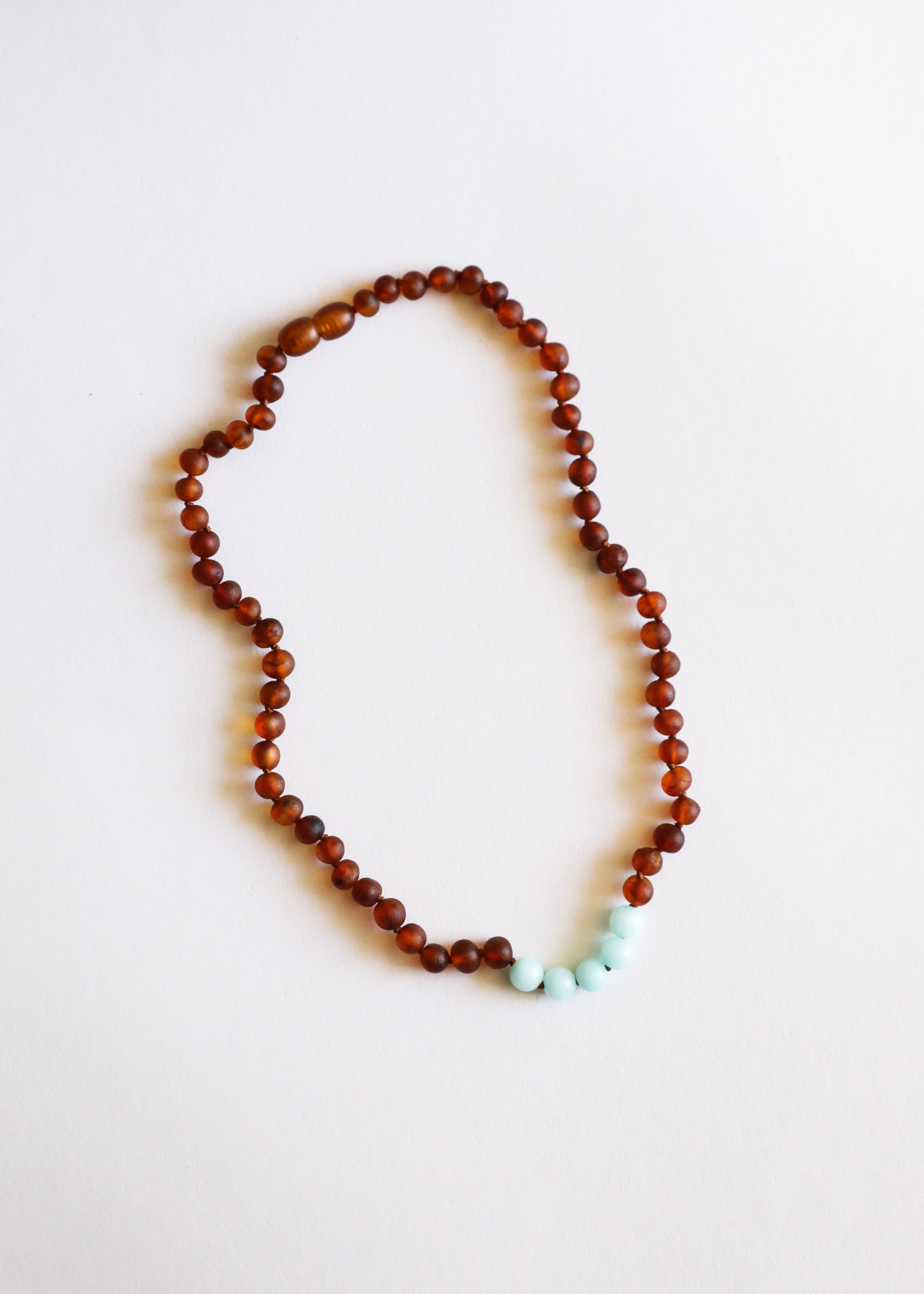 Raw Cognac Baltic Amber + Amazonite || Necklace by CanyonLeaf