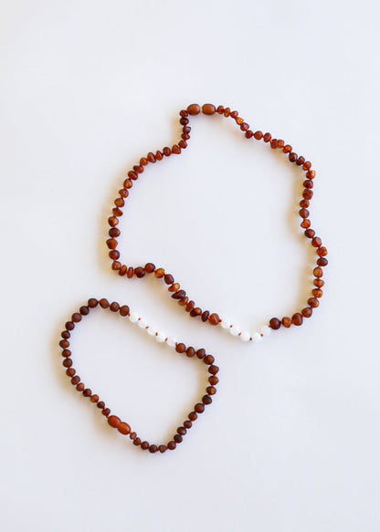 Raw Cognac Baltic Amber + Moonstone || Necklace Set by CanyonLeaf