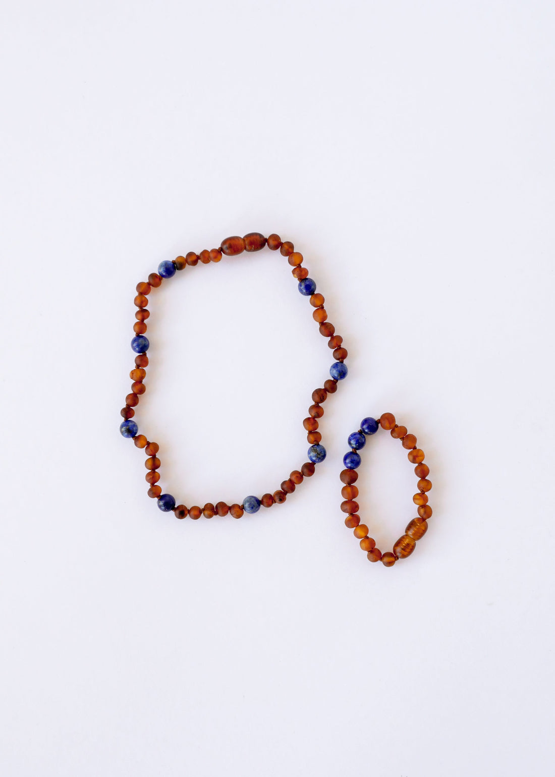 Raw Cognac Baltic Amber + Lapis Lazuli || Halo Necklace || by CanyonLeaf