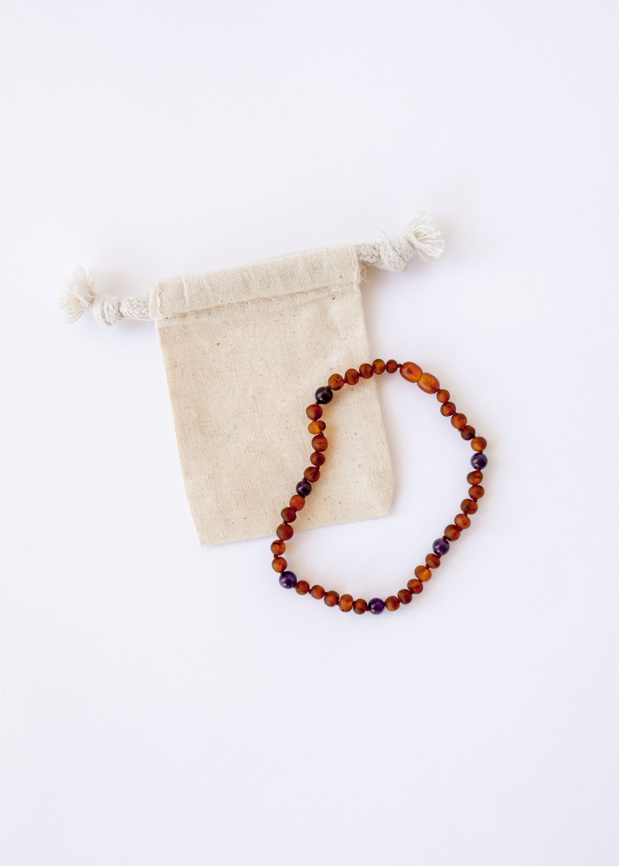 Raw Cognac Baltic Amber + Amethyst || Halo Necklace || by CanyonLeaf