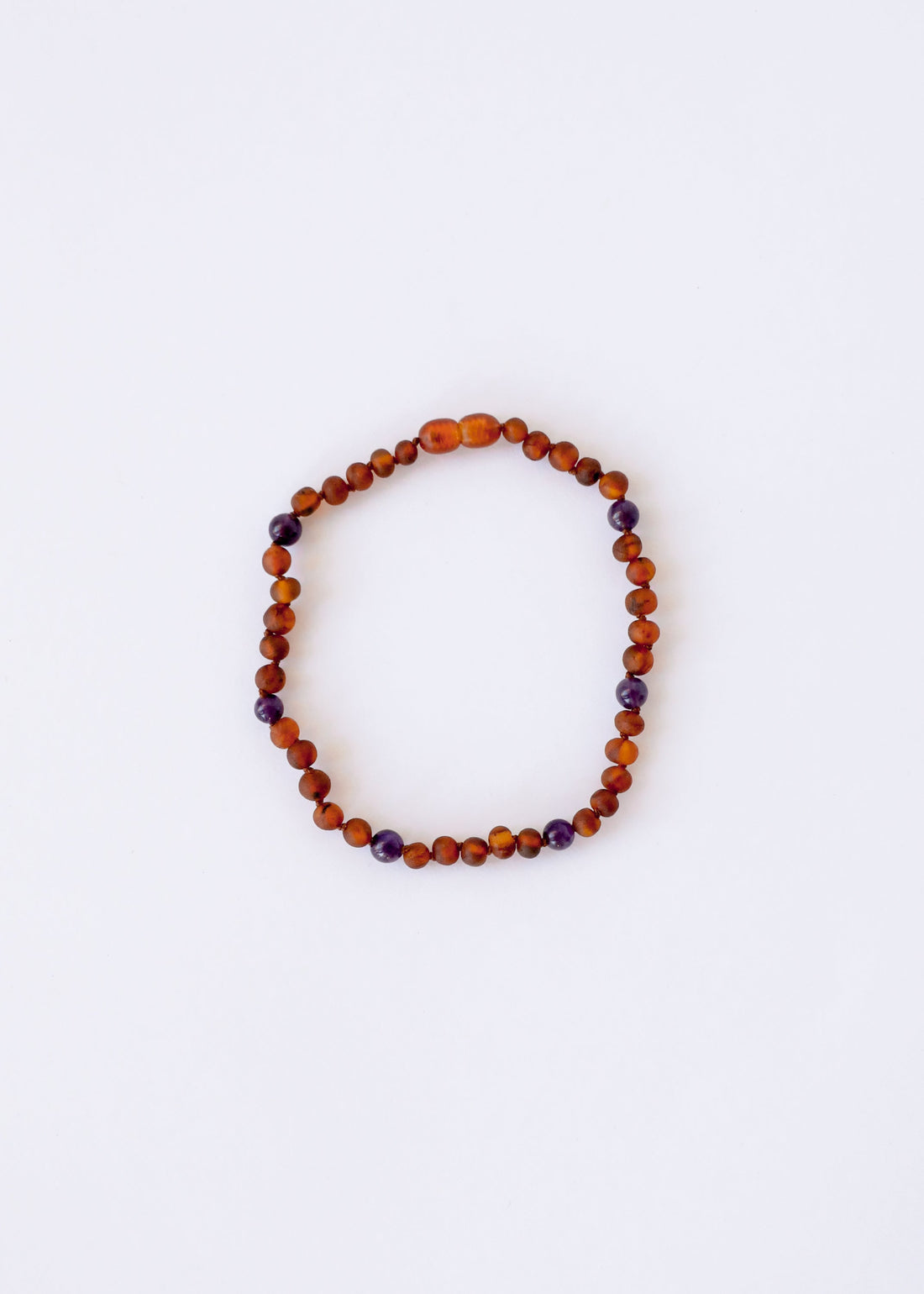 Raw Cognac Baltic Amber + Amethyst || Halo Necklace || by CanyonLeaf