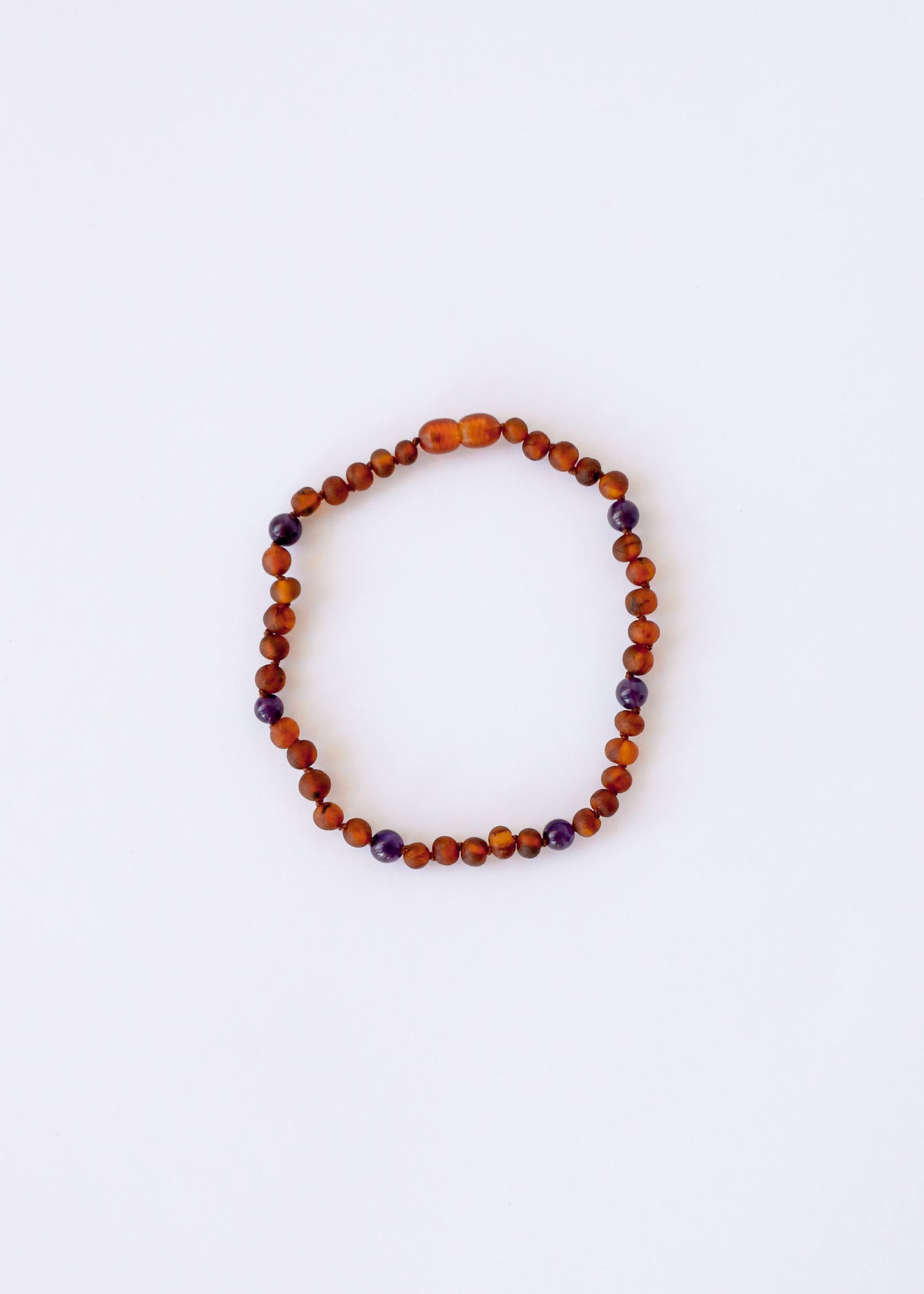Raw Cognac Baltic Amber + Amethyst || Halo Necklace || by CanyonLeaf