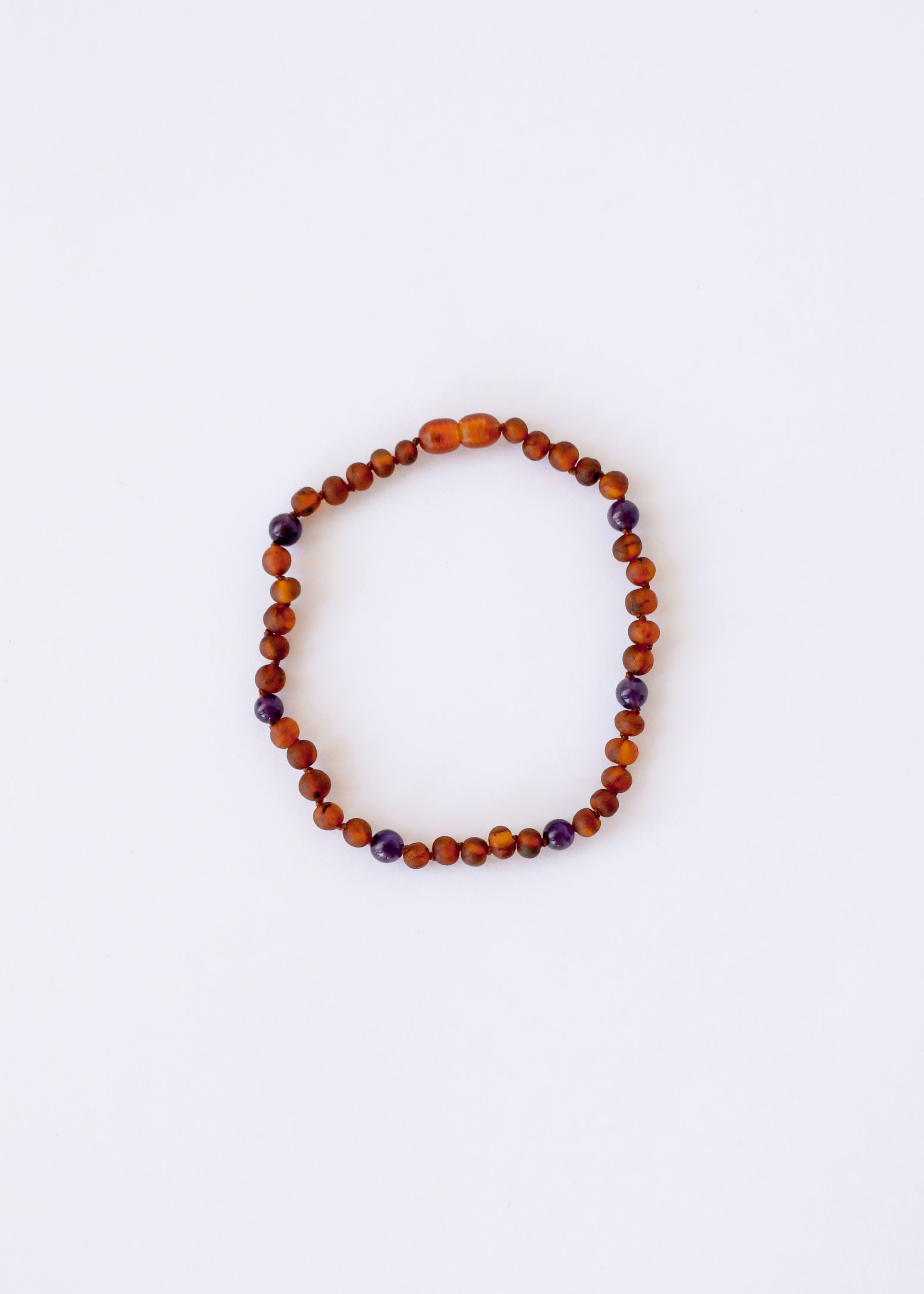 Raw Cognac Baltic Amber + Amethyst || Halo Necklace || by CanyonLeaf