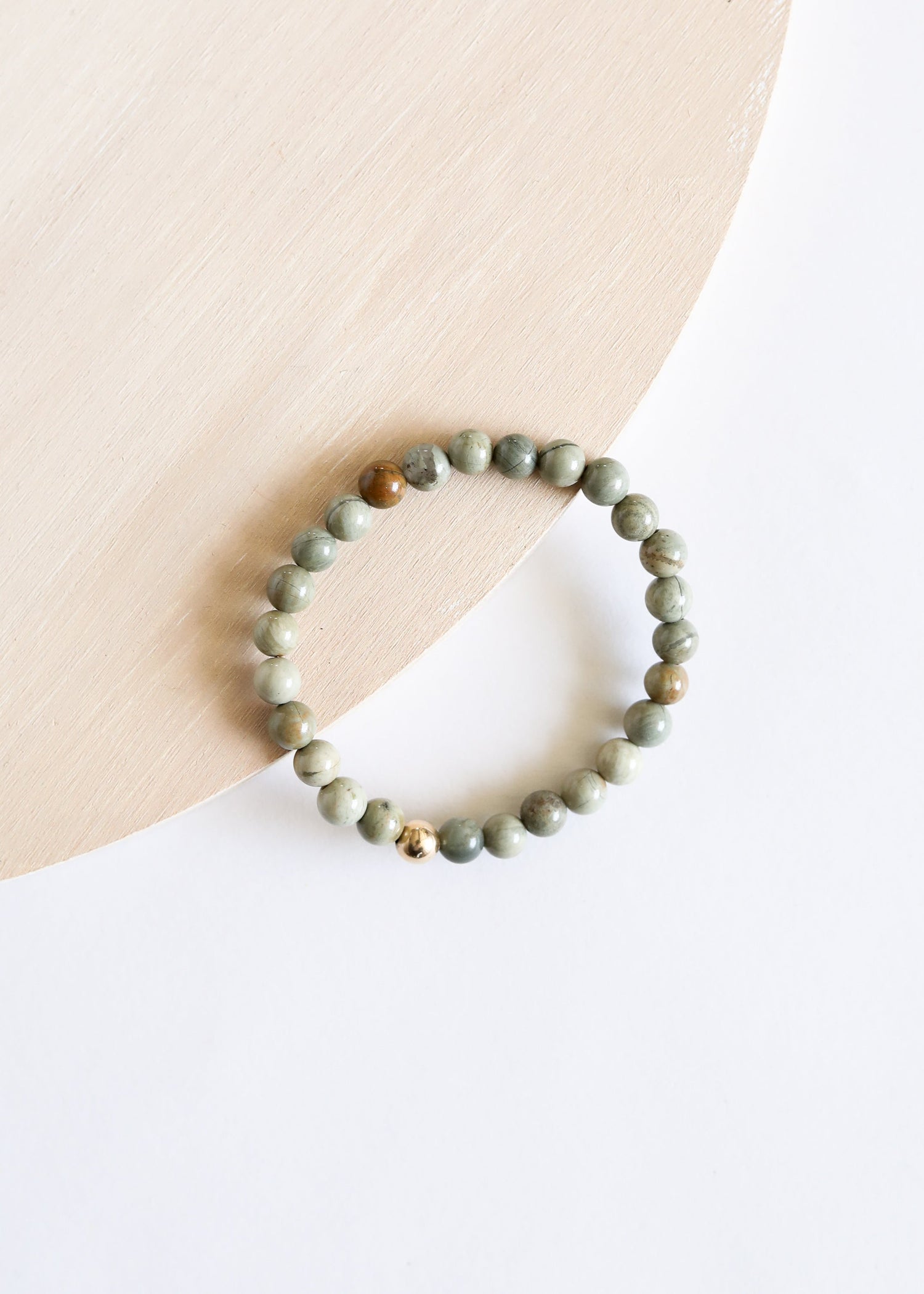 Silver Leaf Jasper + 14k Gold Filled || Adult Bracelet by CanyonLeaf