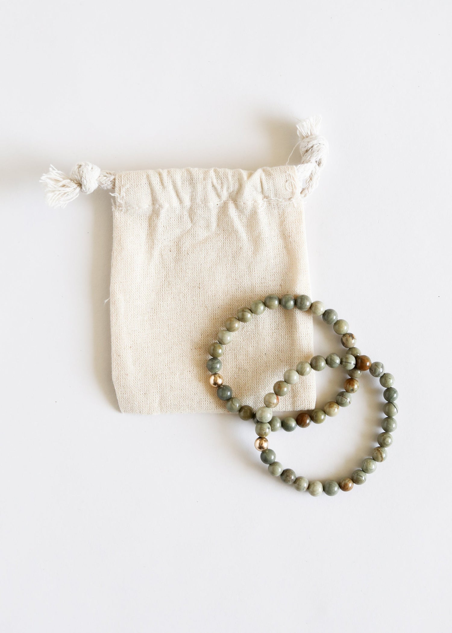 Silver Leaf Jasper + 14k Gold Filled || Adult Bracelet by CanyonLeaf