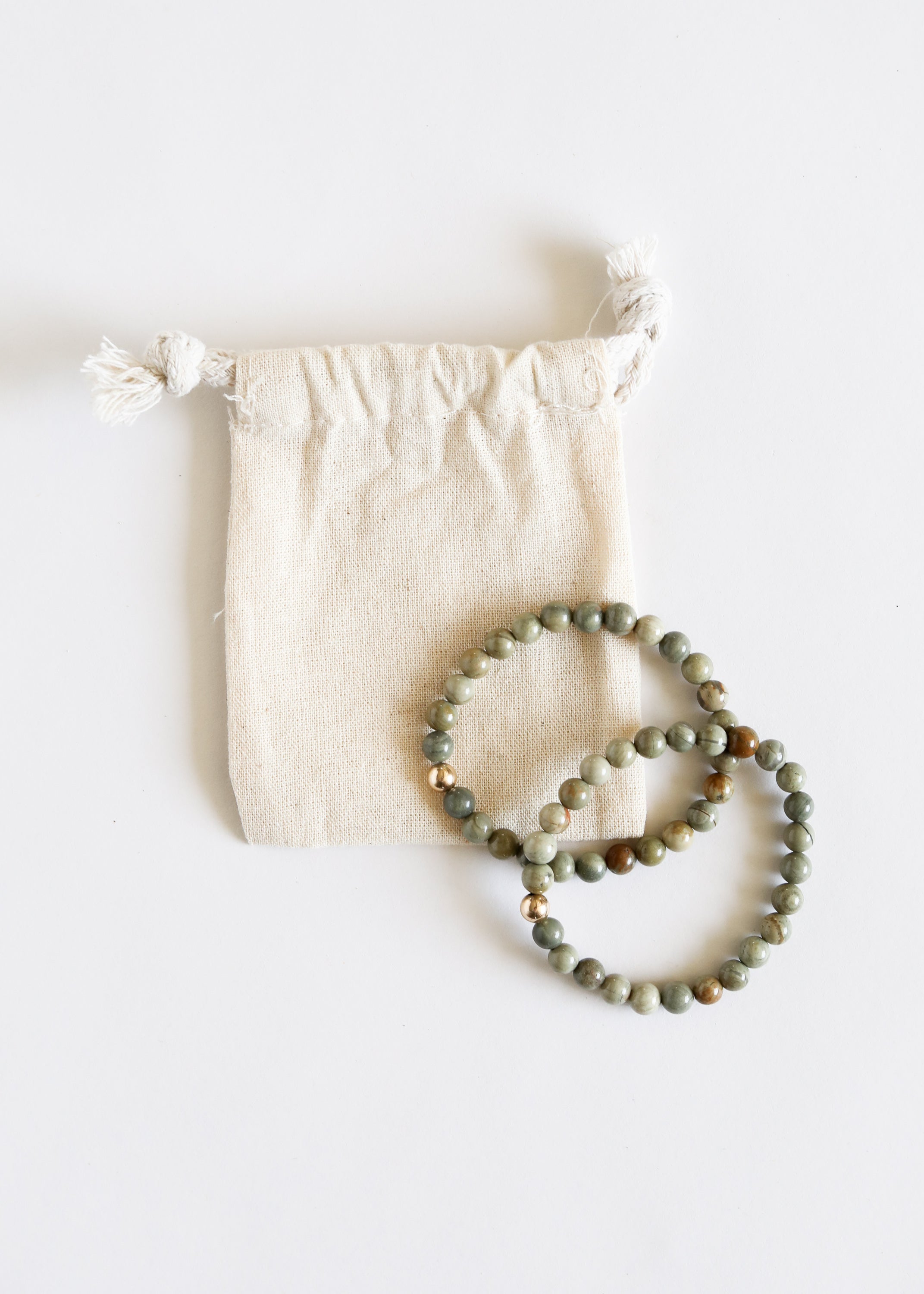 Silver Leaf Jasper + 14k Gold Filled || Adult Bracelet by CanyonLeaf