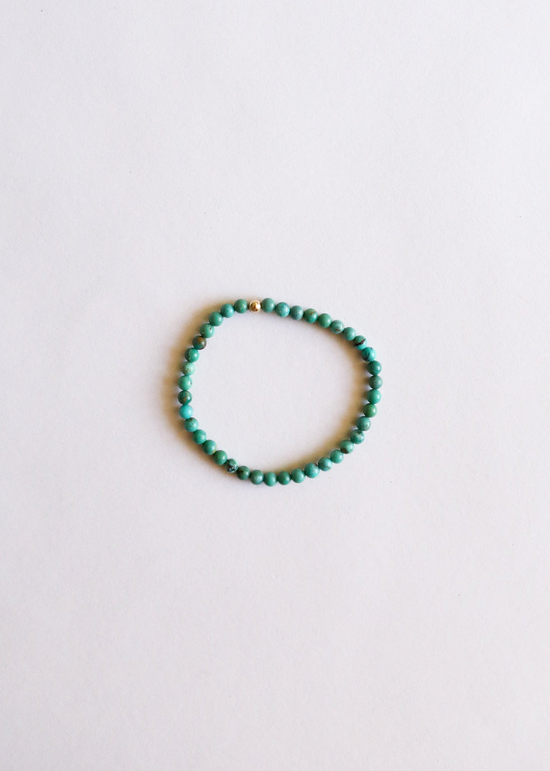 Natural Turquoise + 14K Gold Filled || Beaded Stretch Bracelet by CanyonLeaf