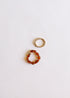 Raw Cognac Baltic Amber + 14K Gold Filled Beaded Ring Stack by CanyonLeaf