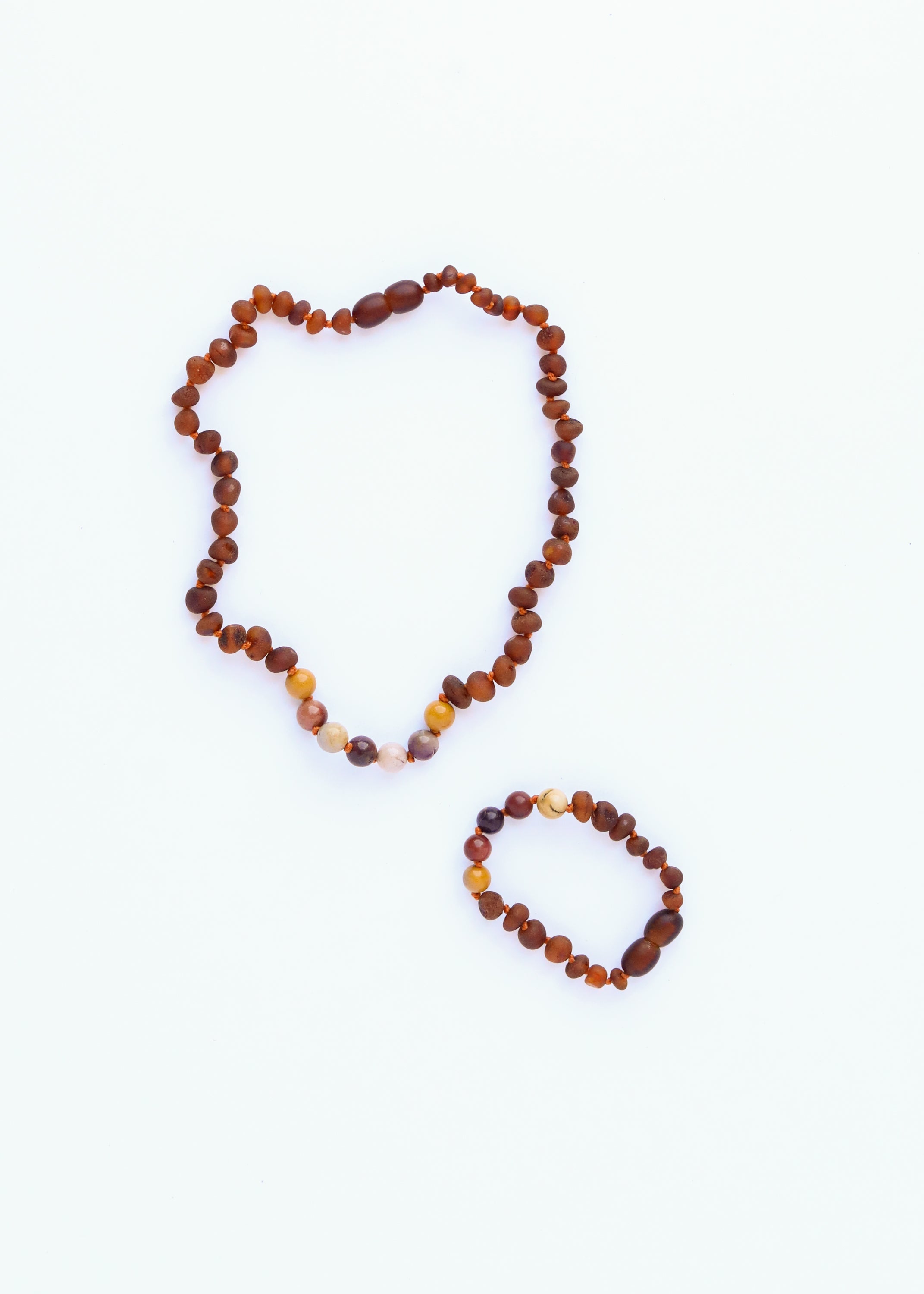 Raw Cognac Baltic Amber + Mookaite Jasper || Anklet or Bracelet by CanyonLeaf