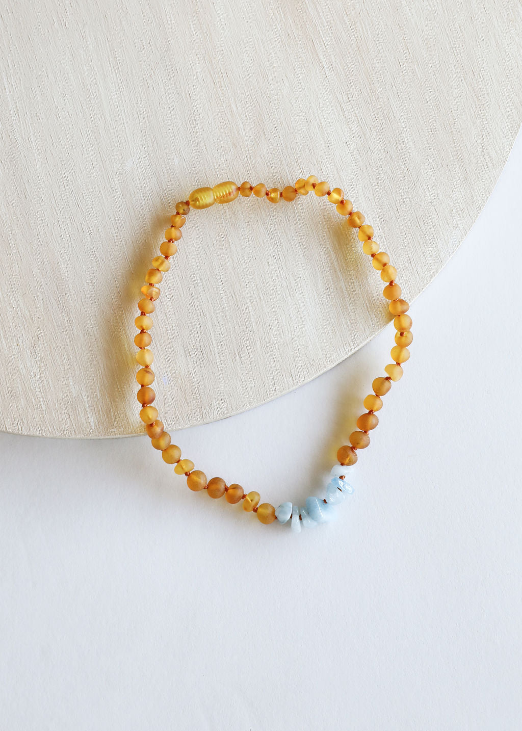 Raw Honey Baltic Amber + Aquamarine || Necklace by CanyonLeaf