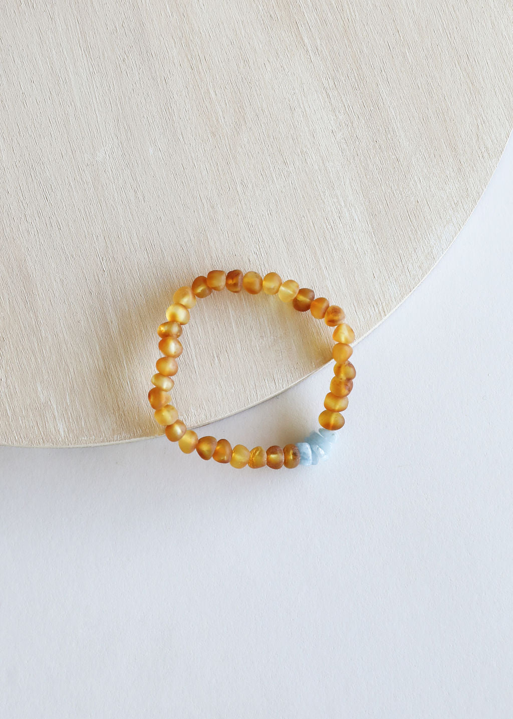 Raw Honey Baltic Amber + Aquamarine || Adult Bracelet by CanyonLeaf