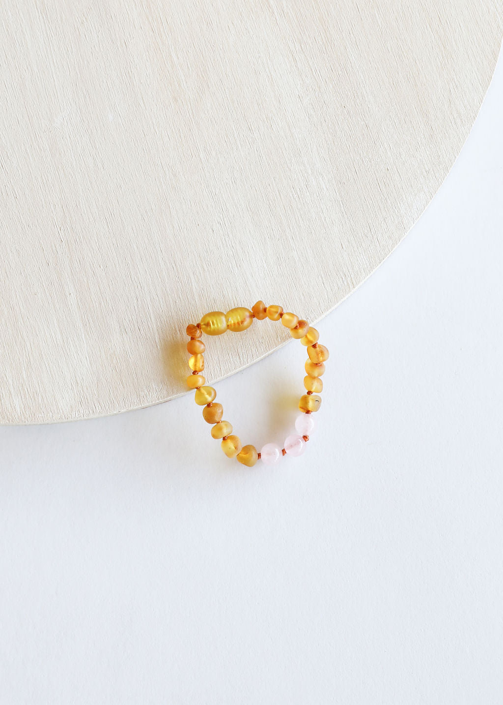Raw Honey Baltic Amber + Rose Quartz || Anklet or Bracelet by CanyonLeaf