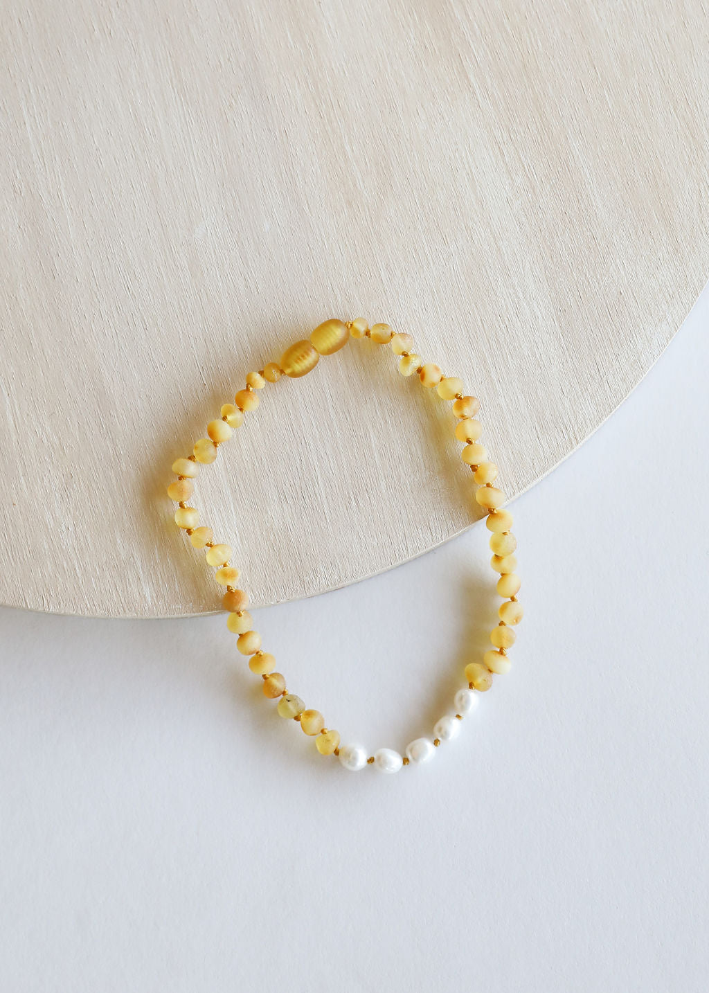 Raw Honey Baltic Amber + Pearl || Necklace by CanyonLeaf