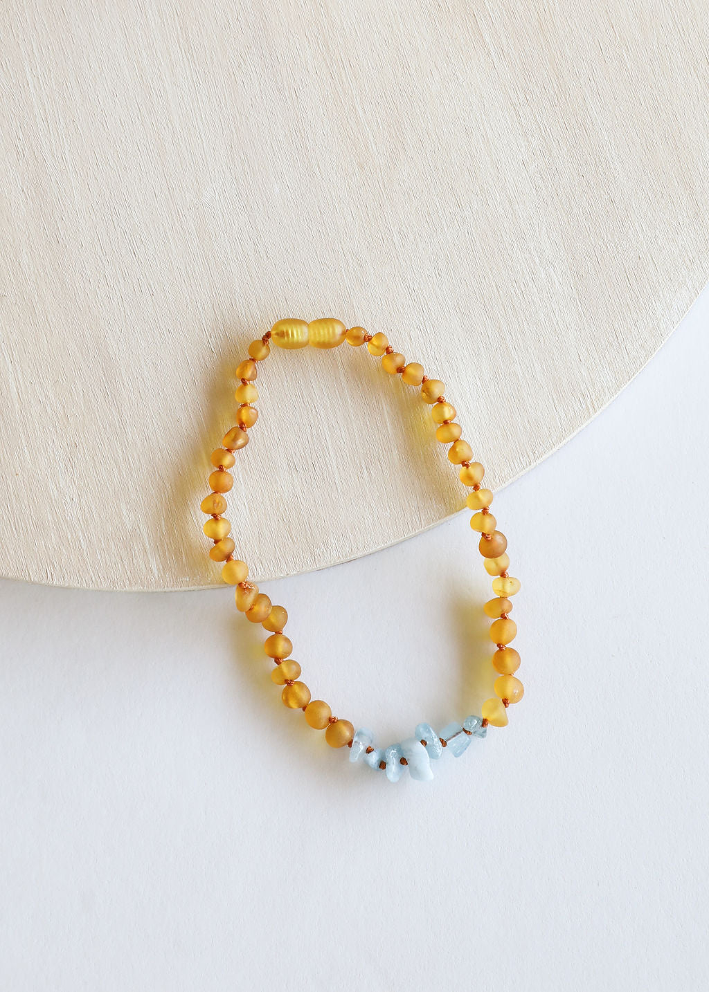 Raw Honey Baltic Amber + Aquamarine || Necklace by CanyonLeaf