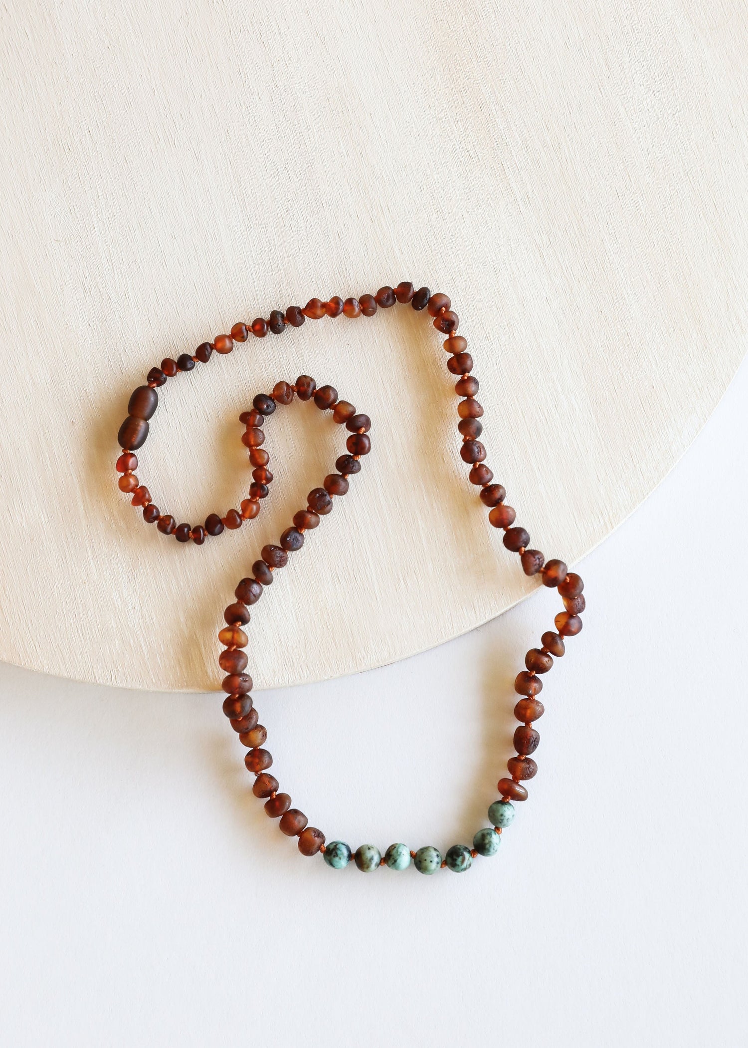 Raw Cognac Baltic Amber + Turquoise Jasper || Necklace Set by CanyonLeaf