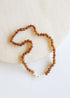 Raw Cognac Baltic Amber + Pearls || Necklace by CanyonLeaf