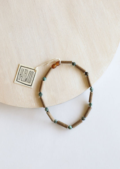 Hazelwood + Turquoise Jasper Necklace by CanyonLeaf
