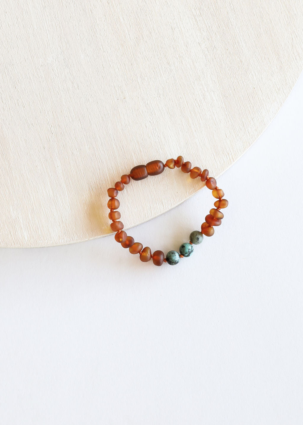 Raw Cognac Baltic Amber + Turquoise Jasper || Anklet or Bracelet by CanyonLeaf