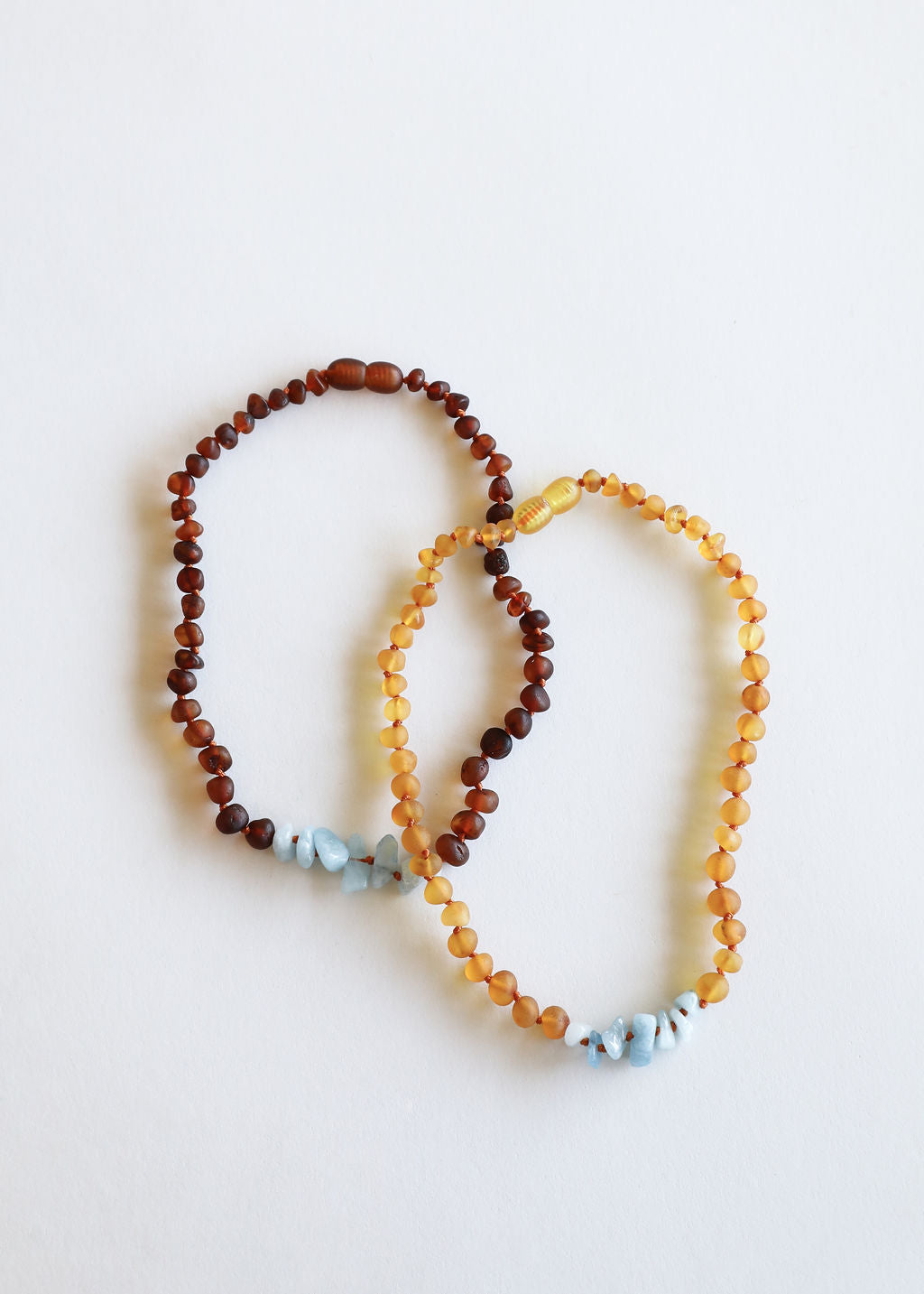 Raw Cognac Baltic Amber + Aquamarine || Necklace by CanyonLeaf