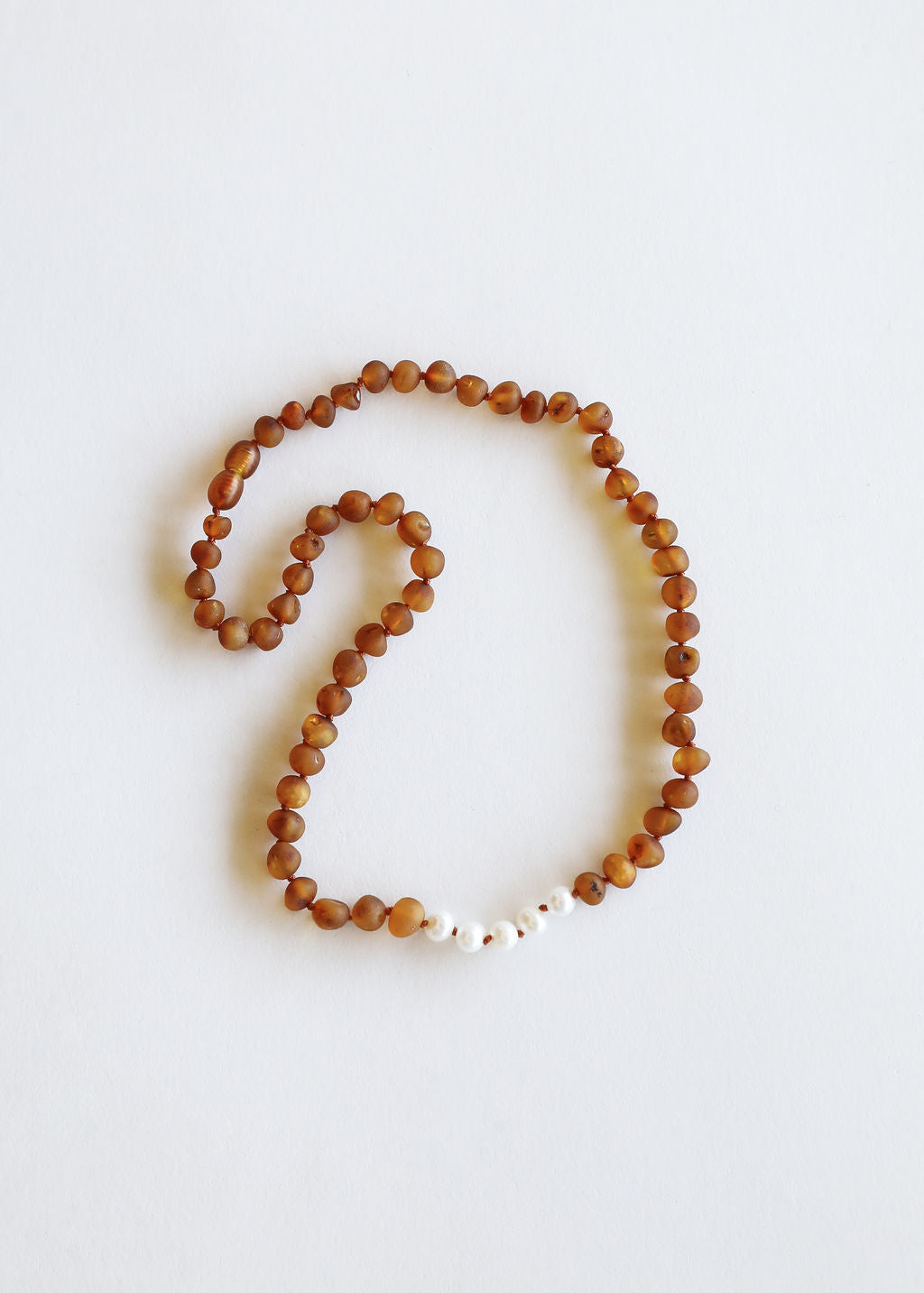 Raw Cognac Baltic Amber + Pearls || Necklace by CanyonLeaf