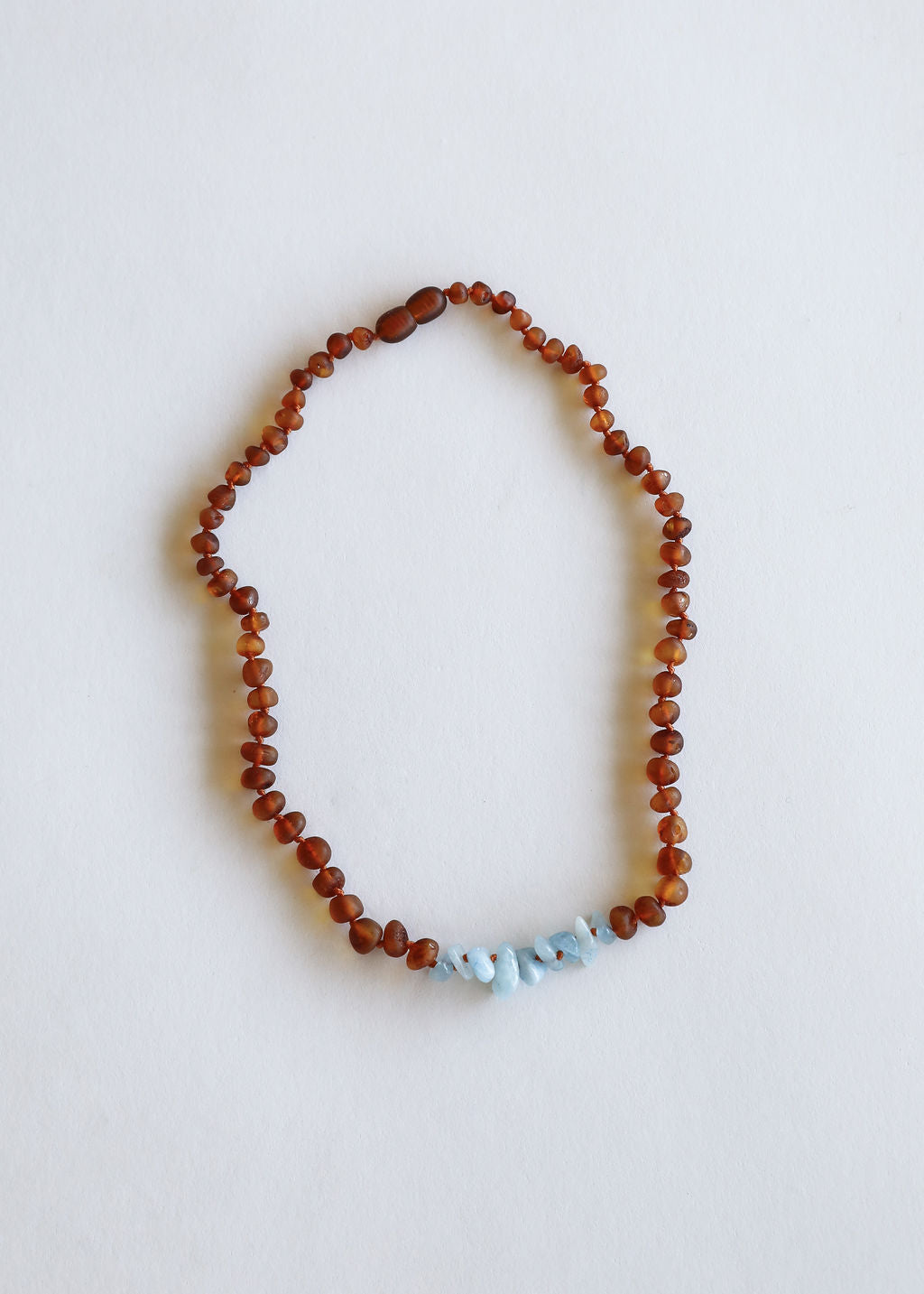 Raw Cognac Baltic Amber + Aquamarine || Necklace by CanyonLeaf