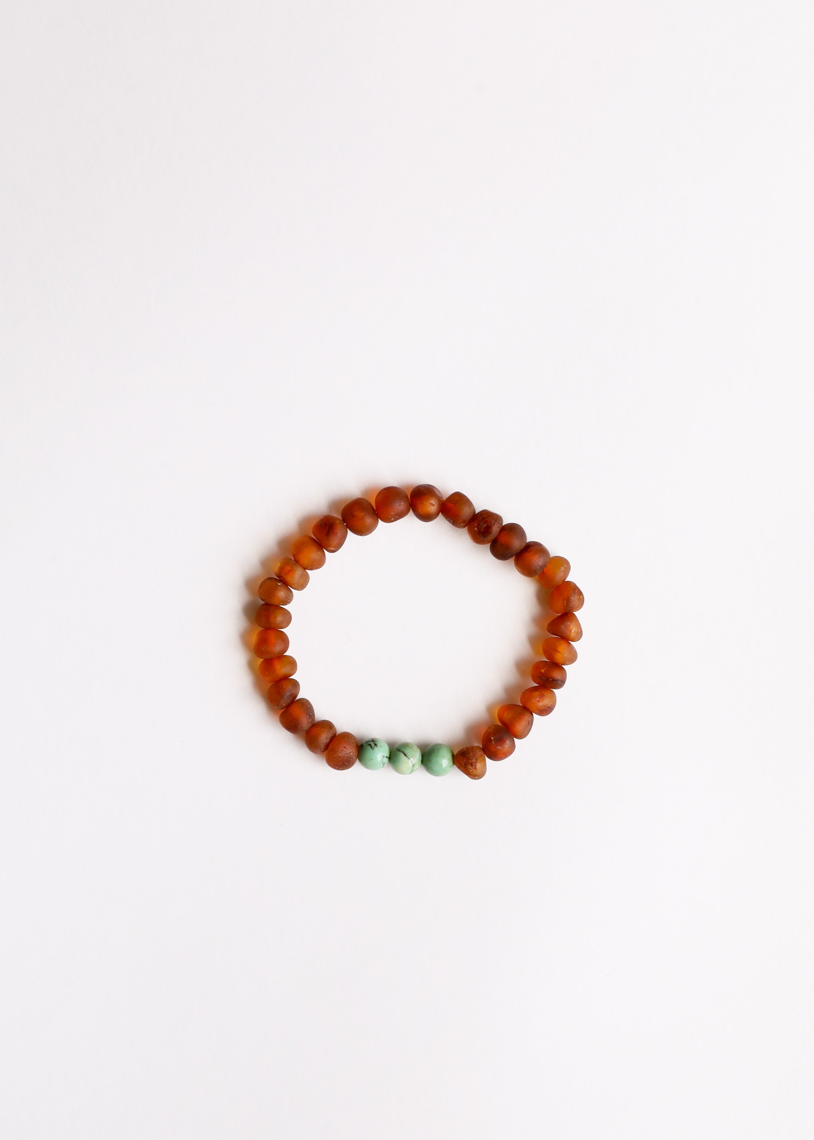 Raw Cognac Baltic Amber + Turquoise Jasper || Adult Bracelet by CanyonLeaf