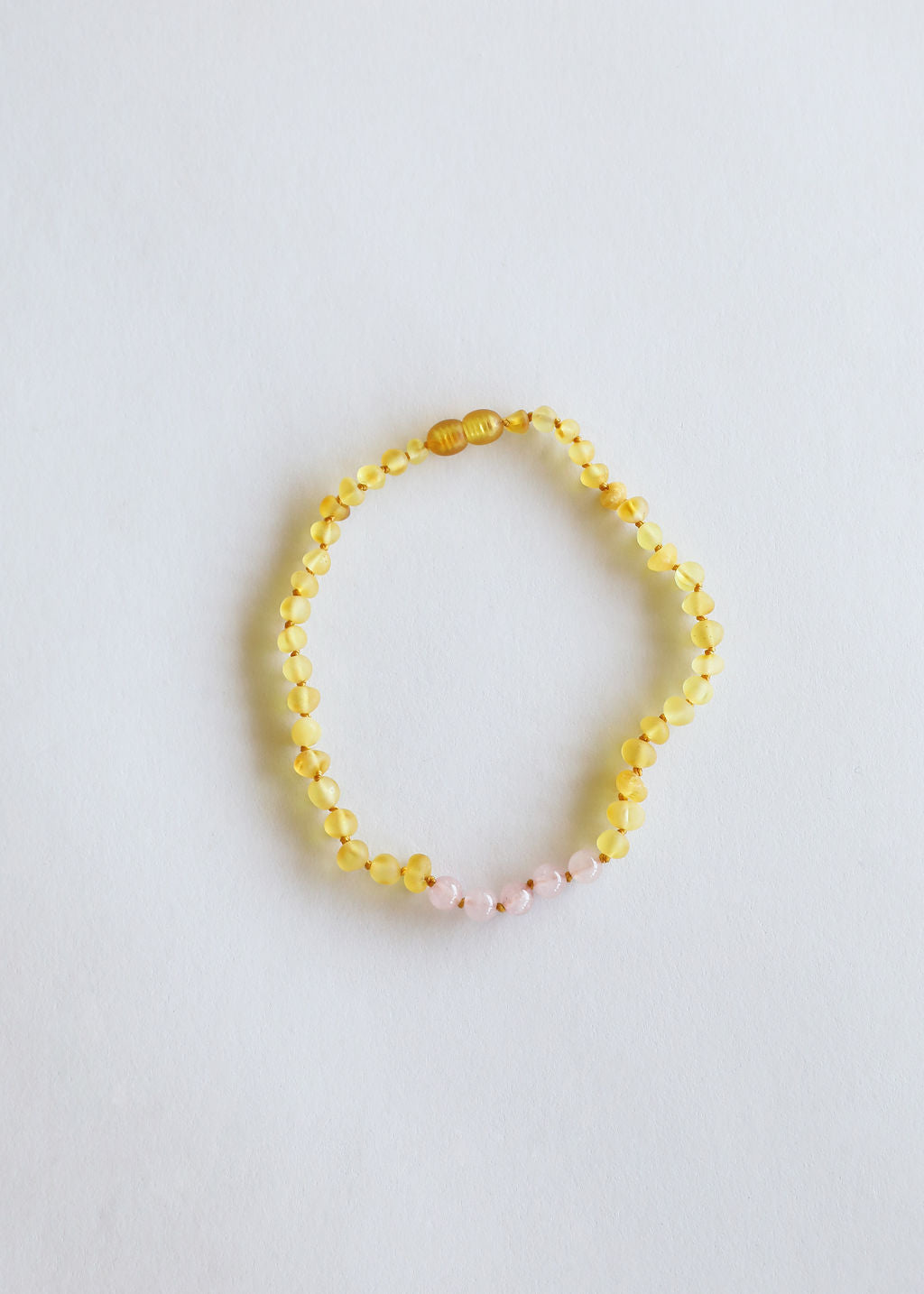 Raw Honey Baltic Amber + Rose Quartz || Necklace by CanyonLeaf