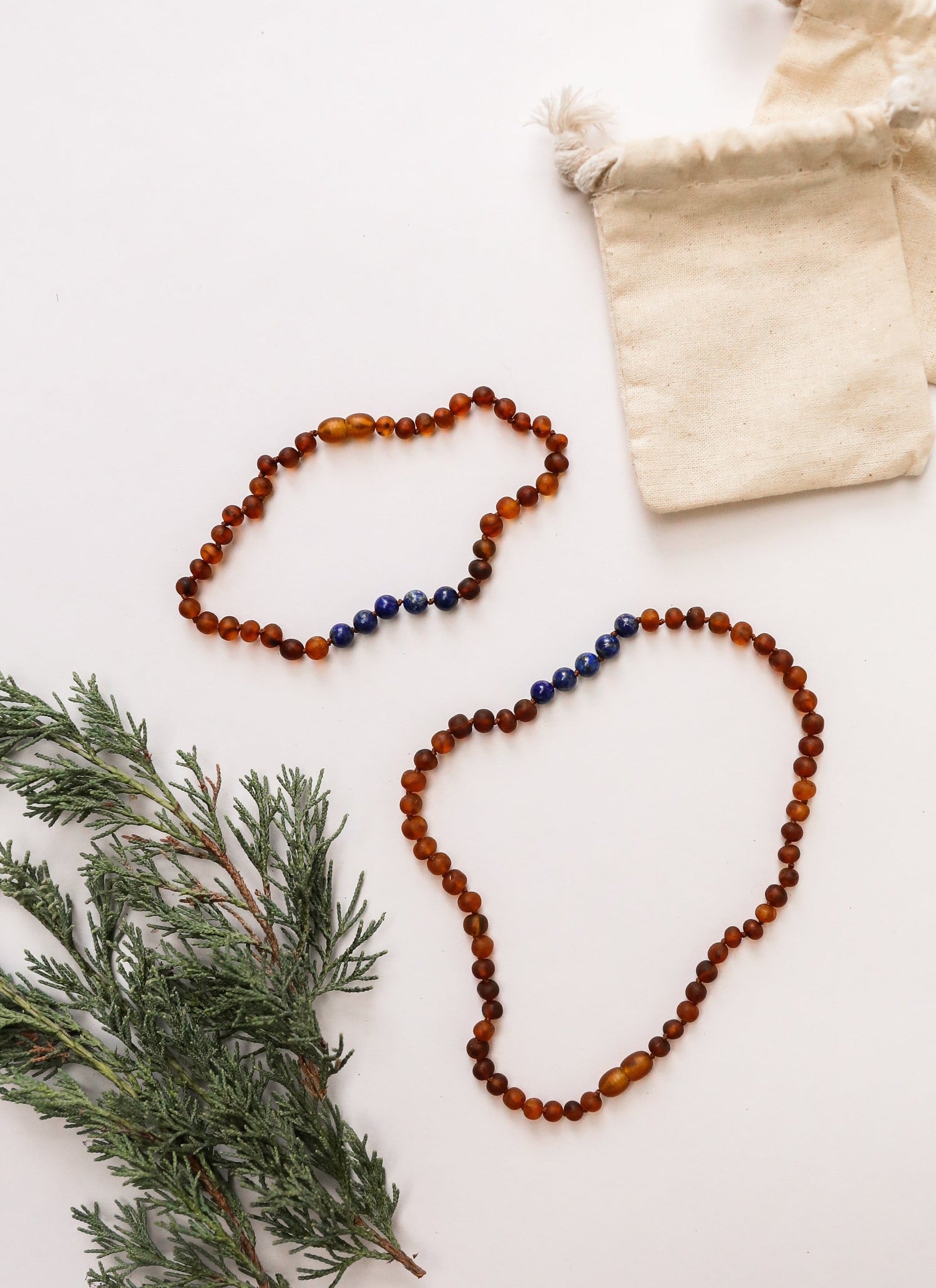 Raw Cognac Baltic Amber + Lapis || Necklace Set by CanyonLeaf