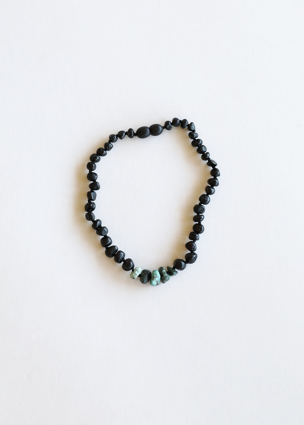 Raw Black Baltic Amber + Raw Turquoise Jasper Necklace by CanyonLeaf