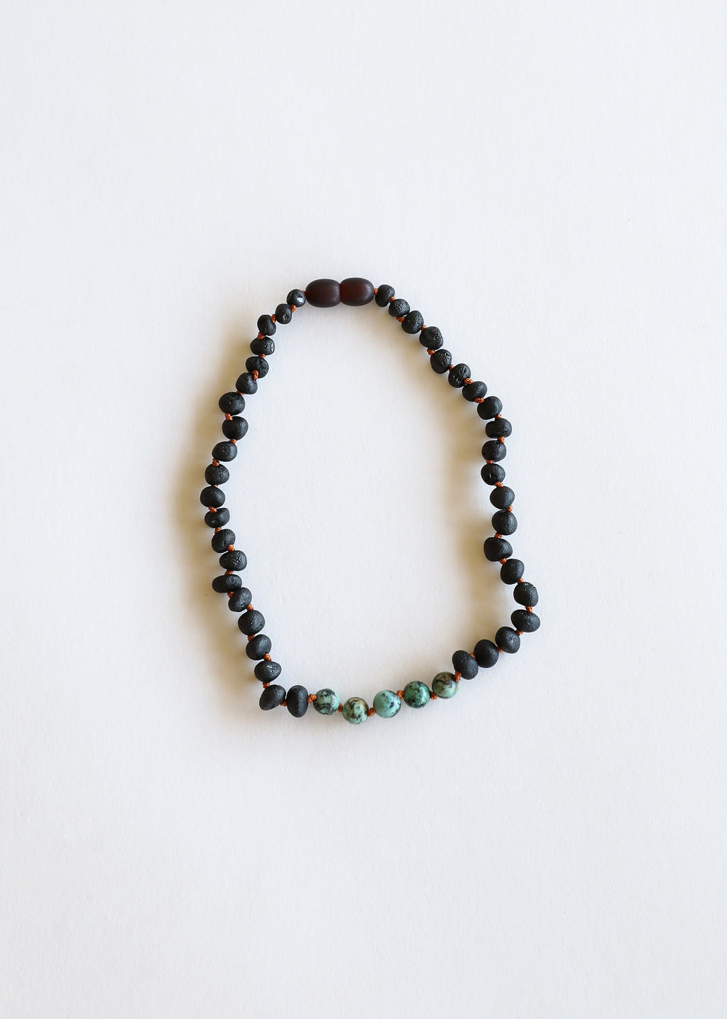 Raw Black Baltic Amber + Turquoise Jasper Necklace by CanyonLeaf