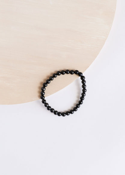 Natural Shungite || Adult Stretch Bracelet by CanyonLeaf