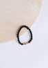 Pure Shungite + 14K Gold Filled Trio || Adult Stretch Bracelet by CanyonLeaf