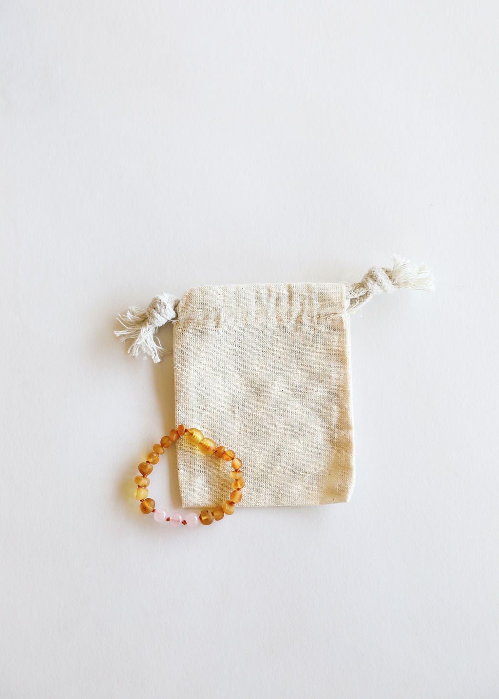 Raw Honey Baltic Amber + Rose Quartz || Anklet or Bracelet by CanyonLeaf