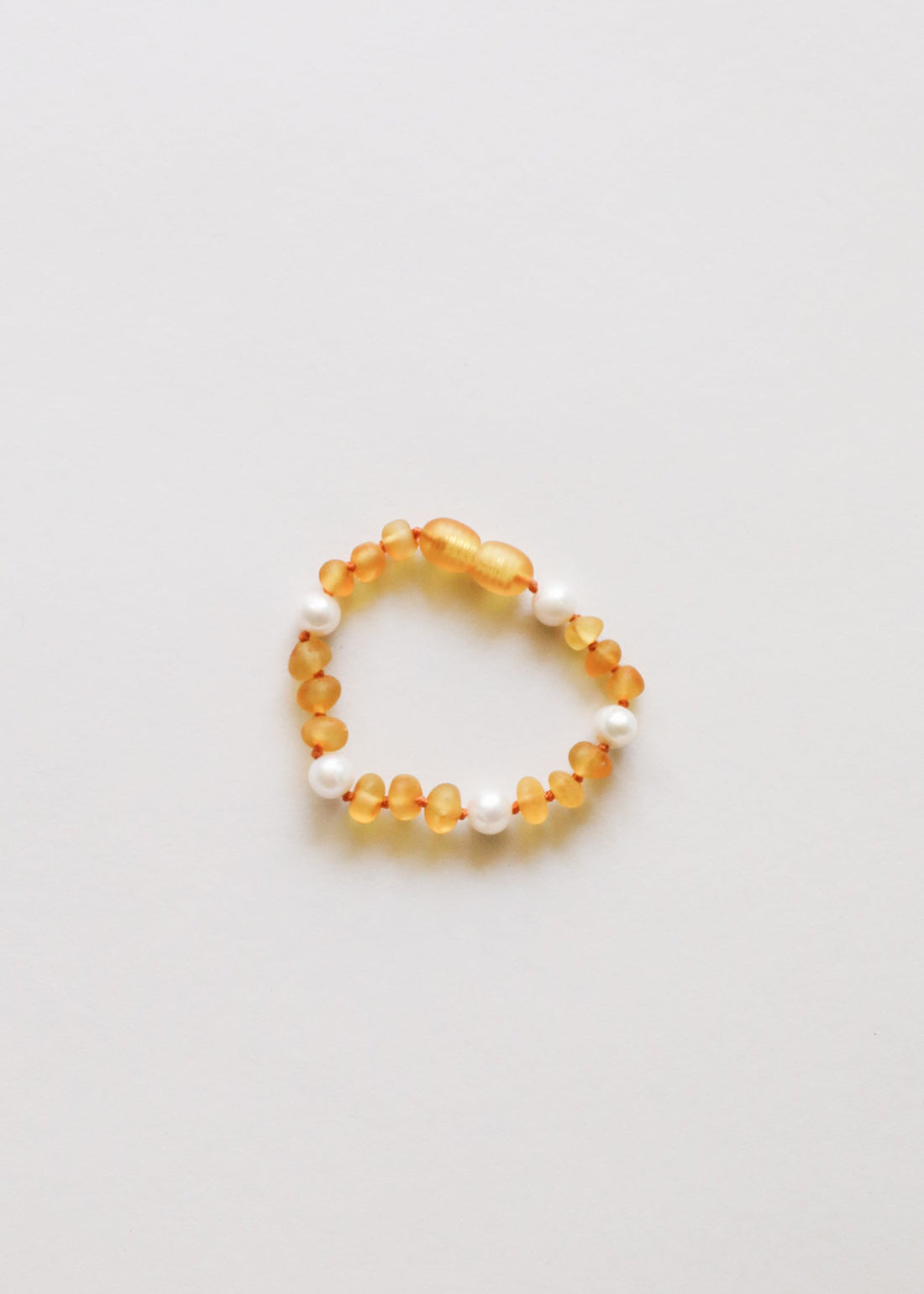 Raw Honey Baltic Amber + Pearl Halo || Anklet or Bracelet by CanyonLeaf