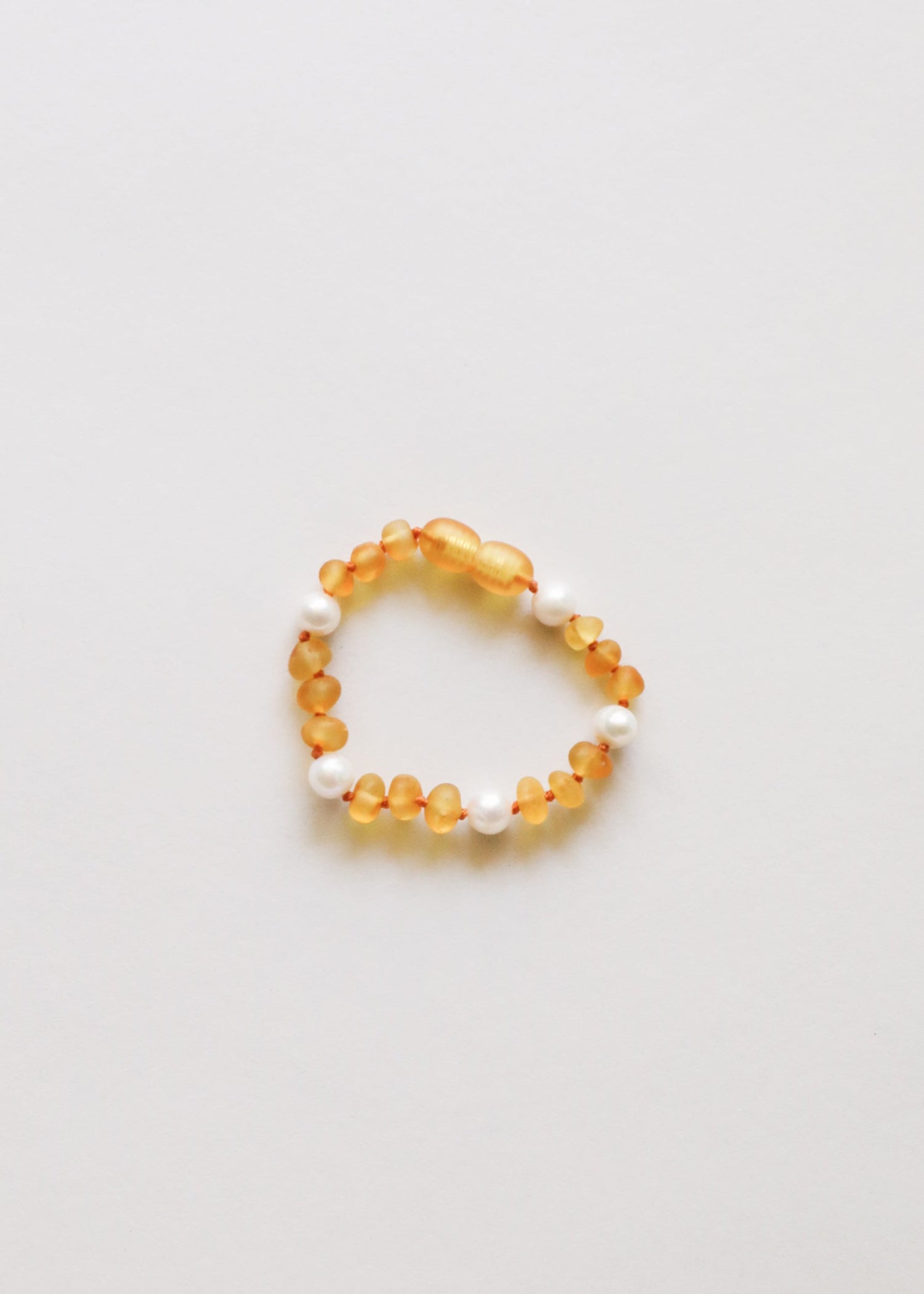 Raw Honey Baltic Amber + Pearl Halo || Anklet or Bracelet by CanyonLeaf