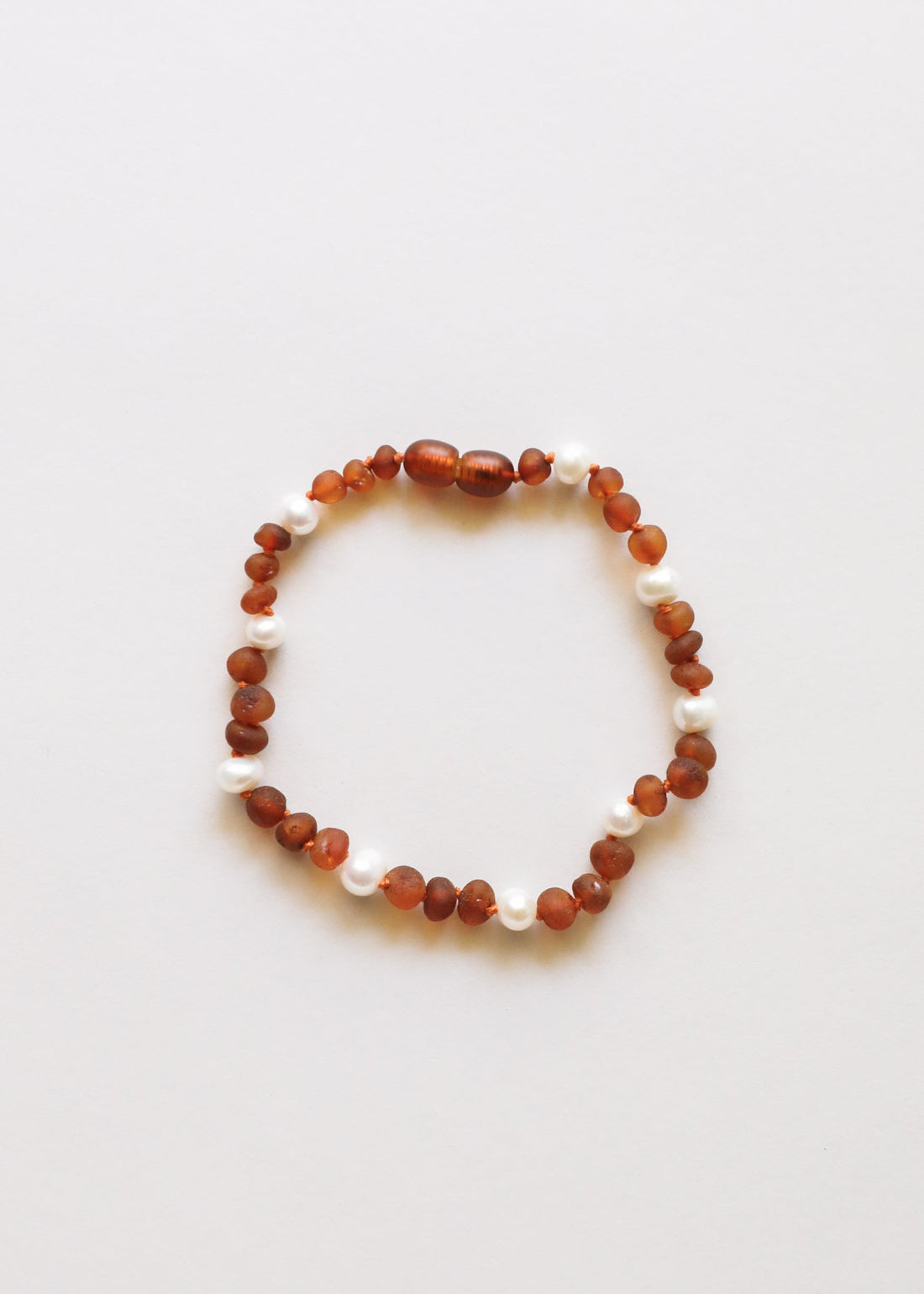 Raw Cognac Baltic Amber + Pearl Halo || Anklet or Bracelet by CanyonLeaf