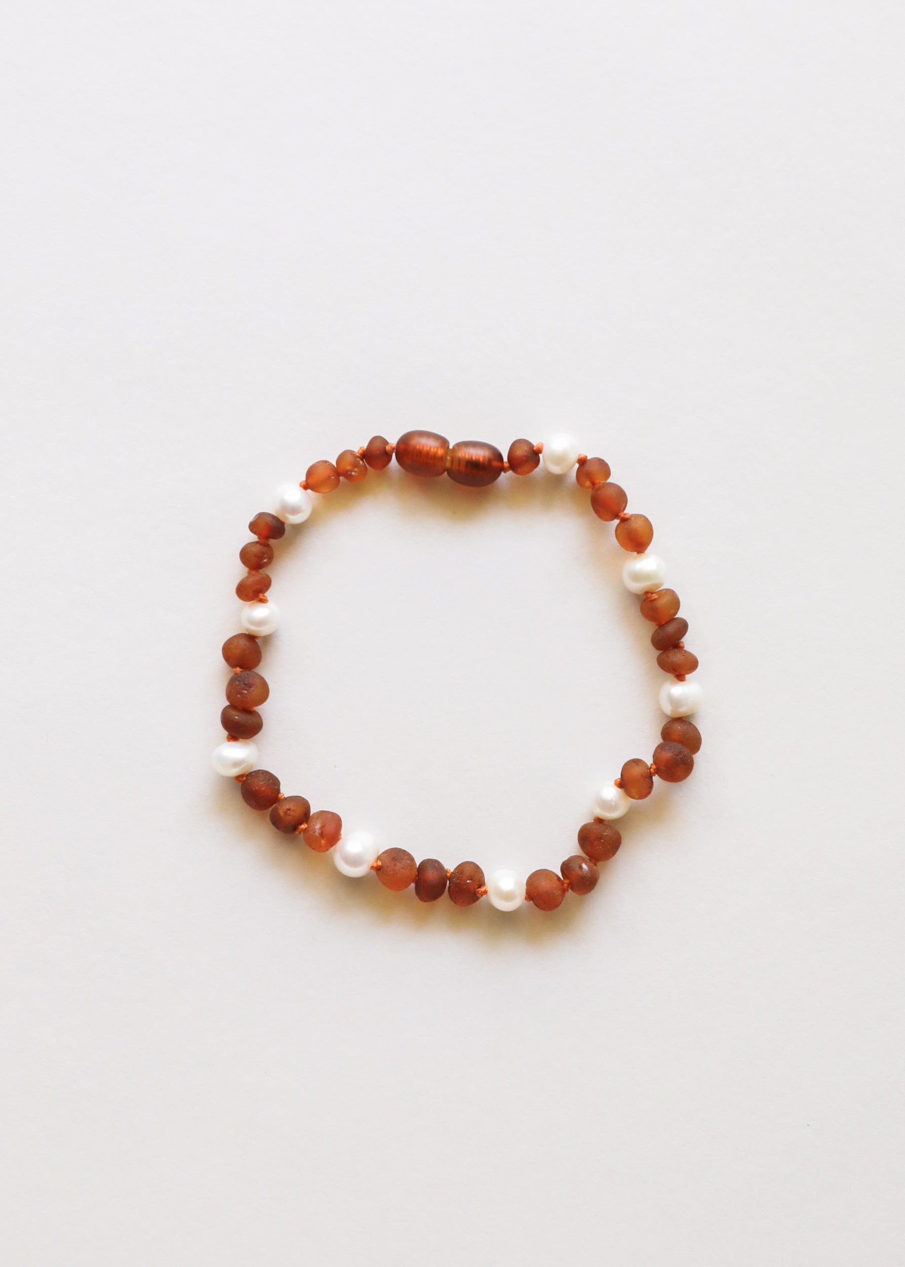 Raw Cognac Baltic Amber + Pearl Halo || Anklet or Bracelet by CanyonLeaf
