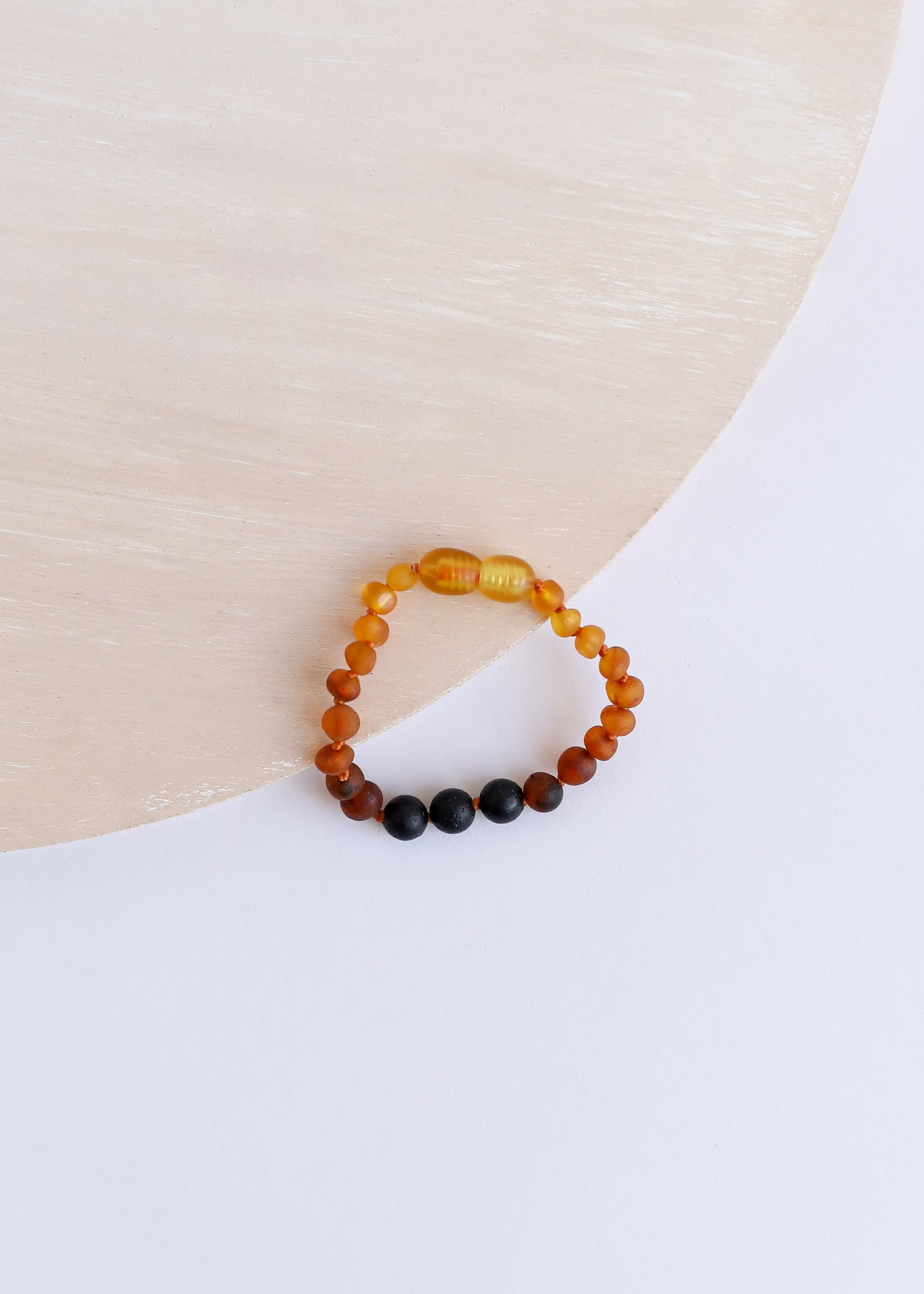 Raw Ombre Baltic Amber + Lava || Anklet or Bracelet by CanyonLeaf