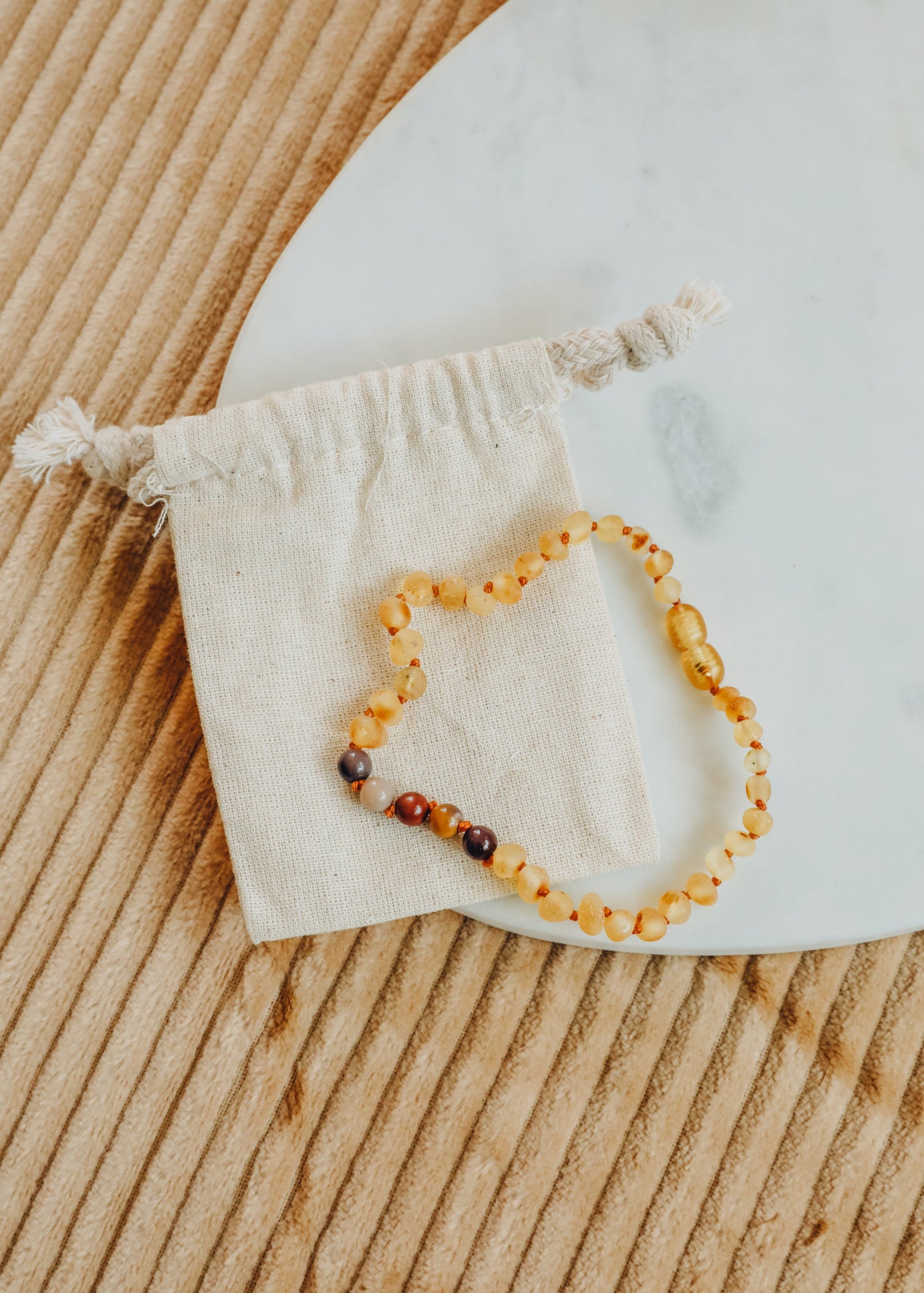 Raw Honey Baltic Amber + Mookaite Jasper || Anklet or Bracelet by CanyonLeaf