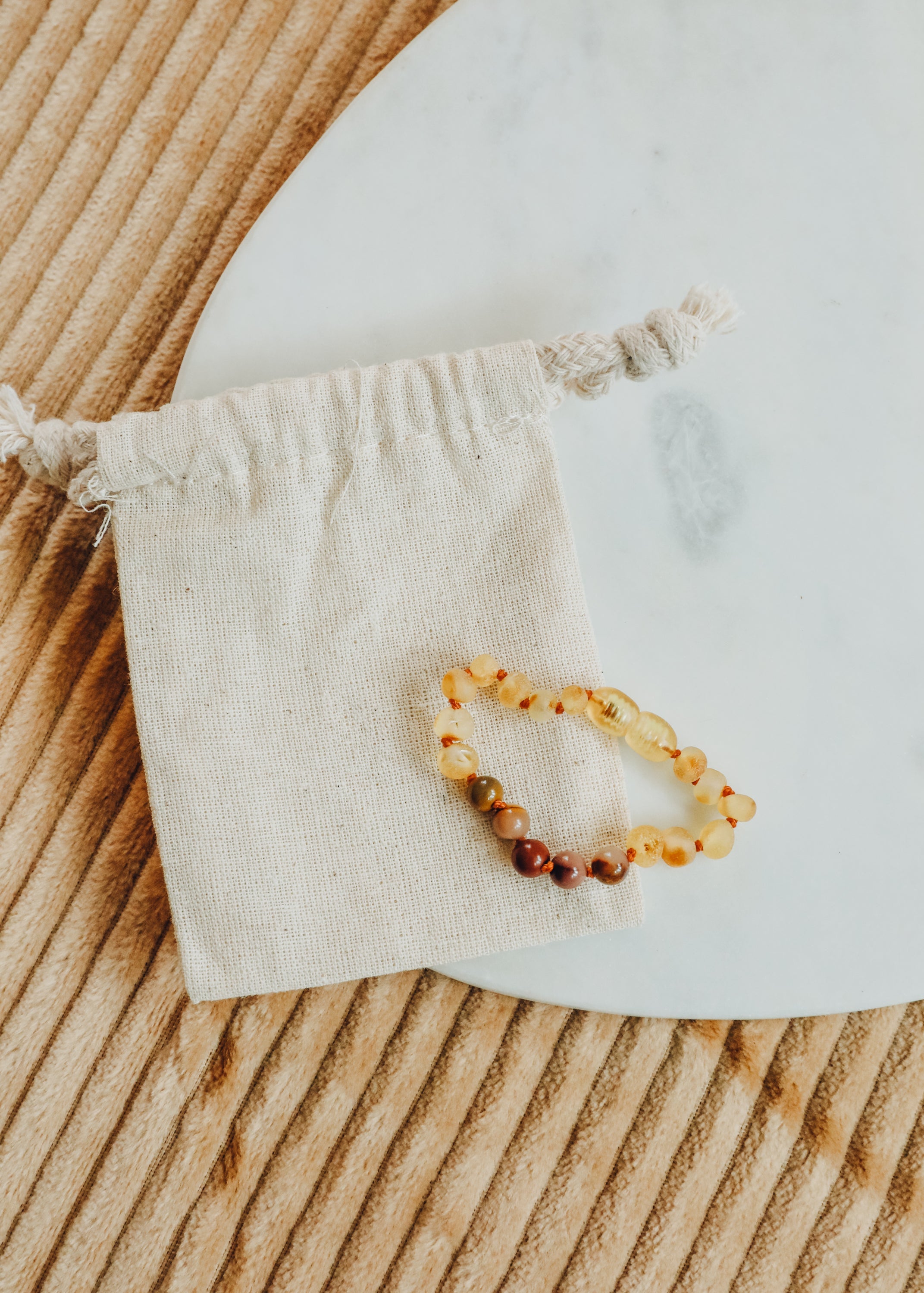 Raw Honey Baltic Amber + Mookaite Jasper || Anklet or Bracelet by CanyonLeaf