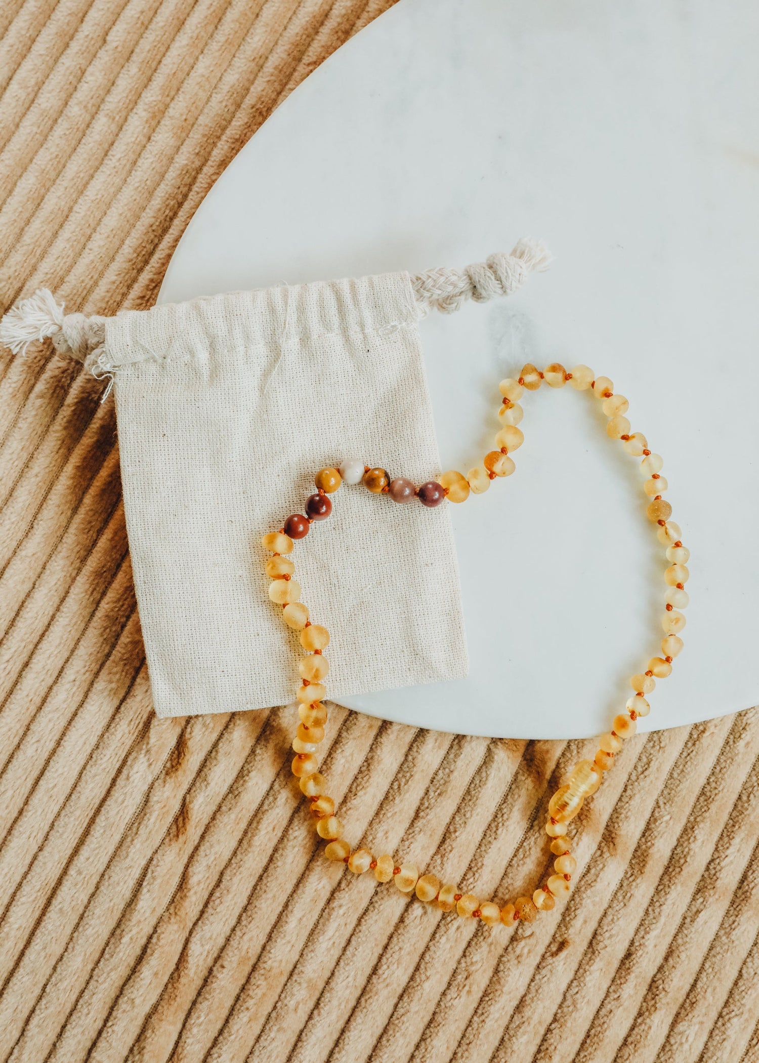 Raw Honey Baltic Amber + Mookaite Jasper || Necklace by CanyonLeaf