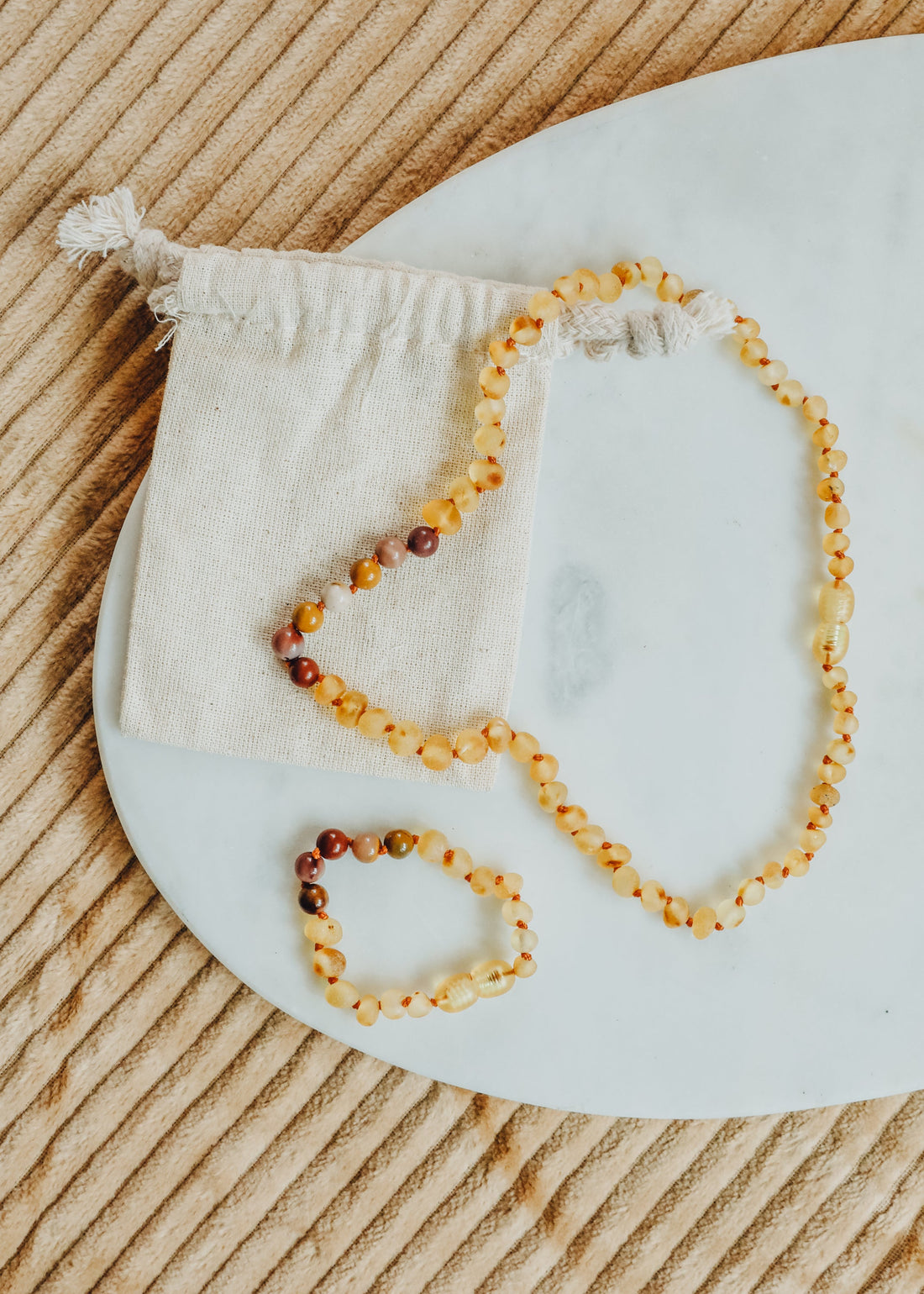 Raw Honey Baltic Amber + Mookaite Jasper || Necklace by CanyonLeaf