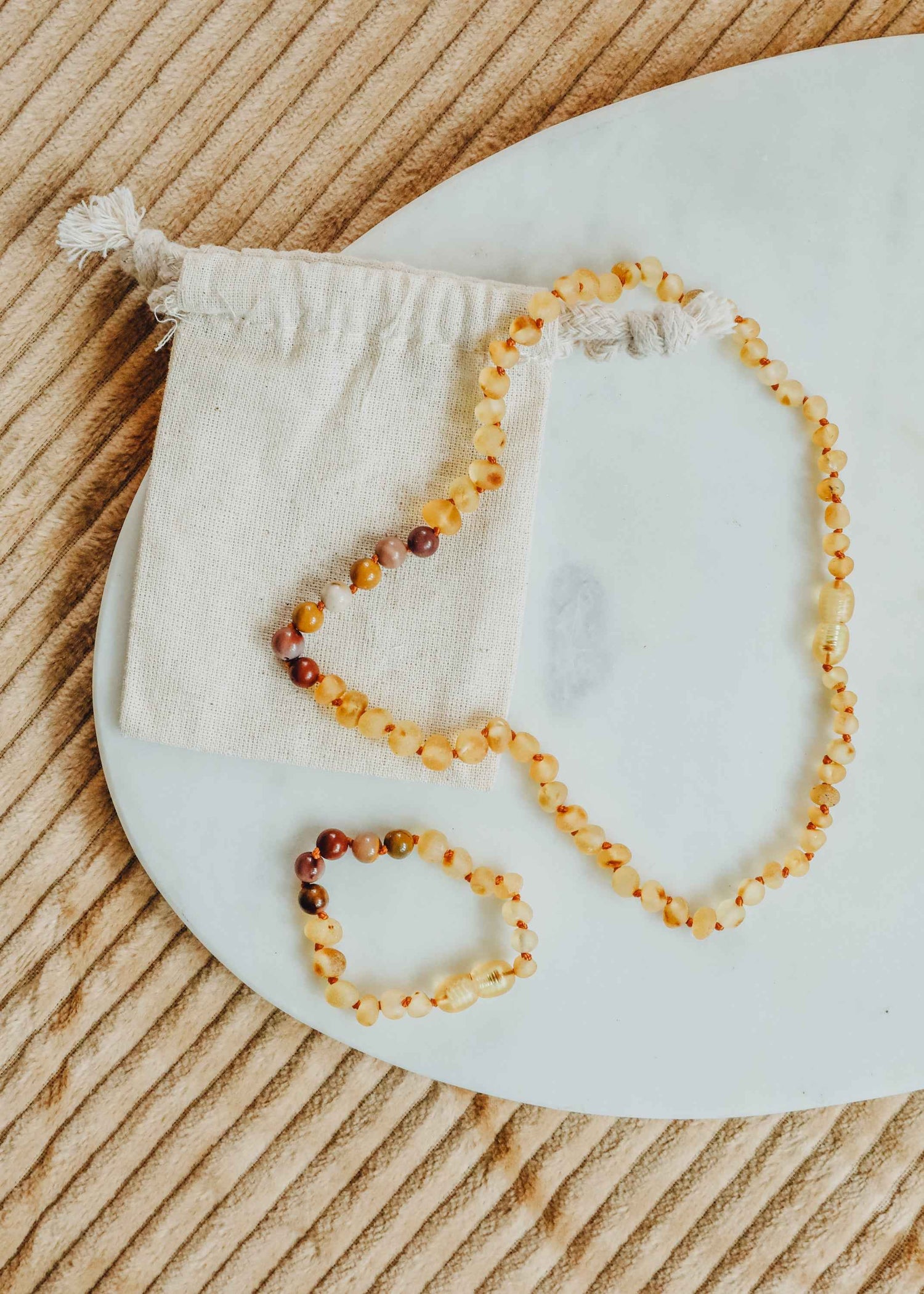 Raw Honey Baltic Amber + Mookaite Jasper || Necklace by CanyonLeaf