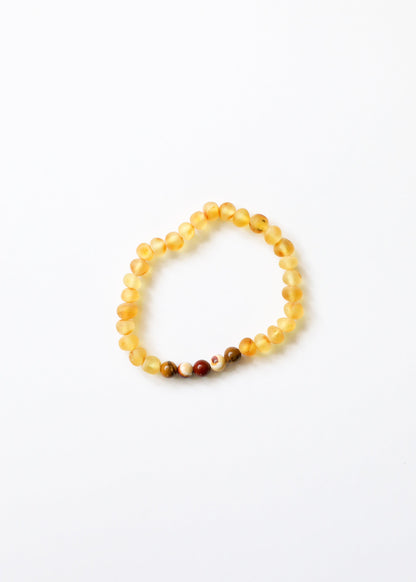 Raw Honey Baltic Amber + Mookaite Jasper || Anklet or Bracelet by CanyonLeaf