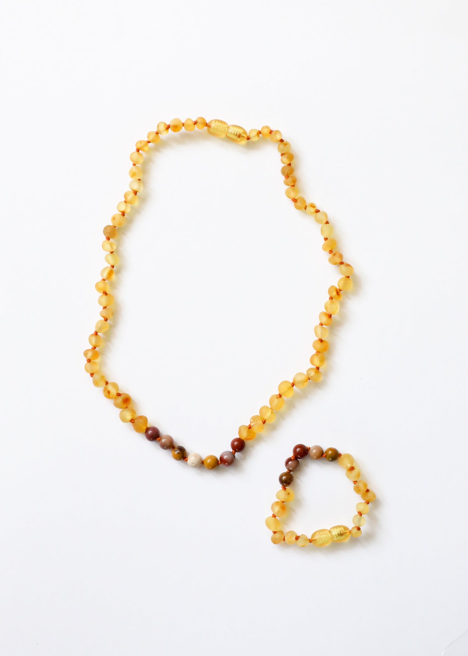 Raw Honey Baltic Amber + Mookaite Jasper || Necklace by CanyonLeaf